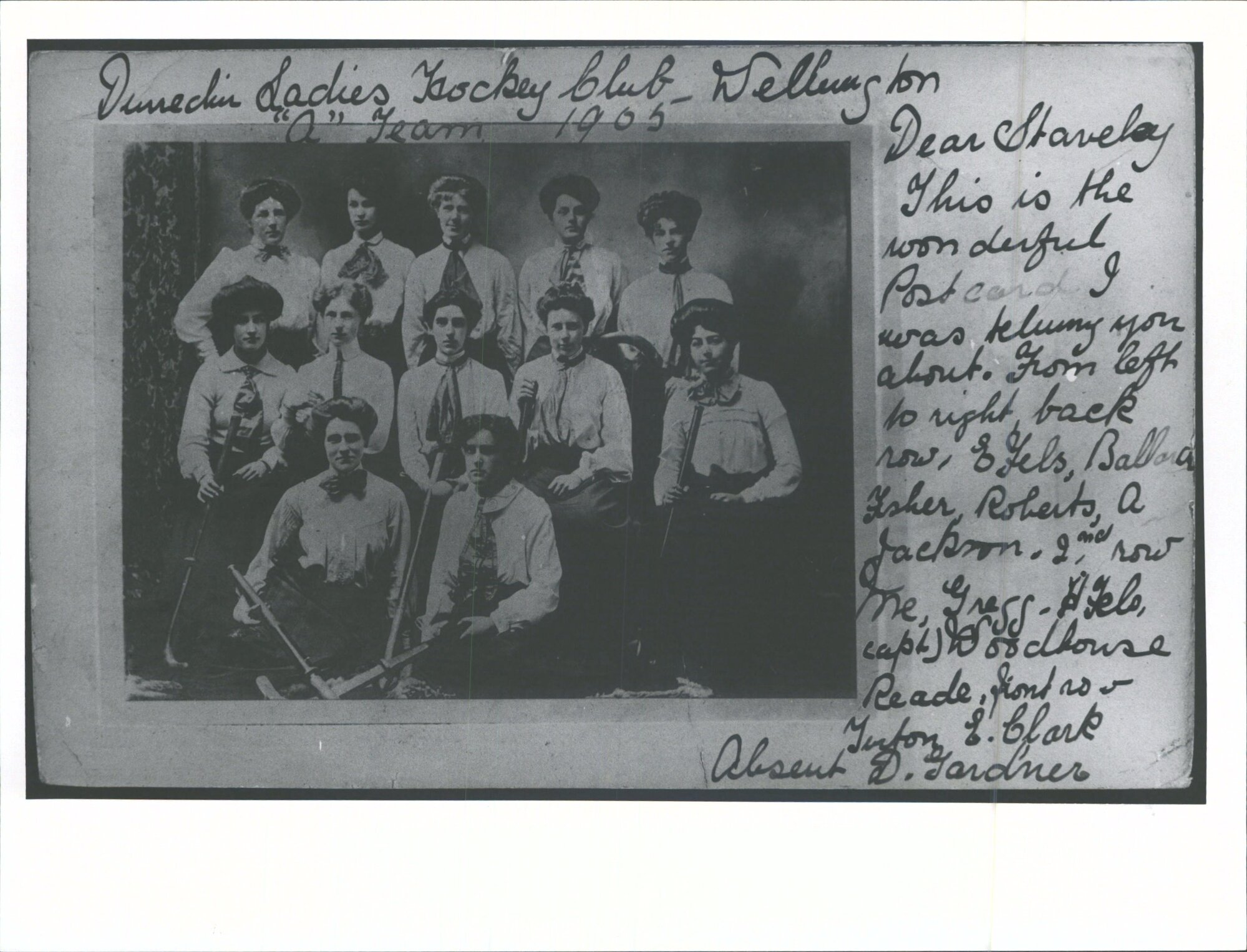 Dunedin Ladies Hockey Club, "A Team", Wellington