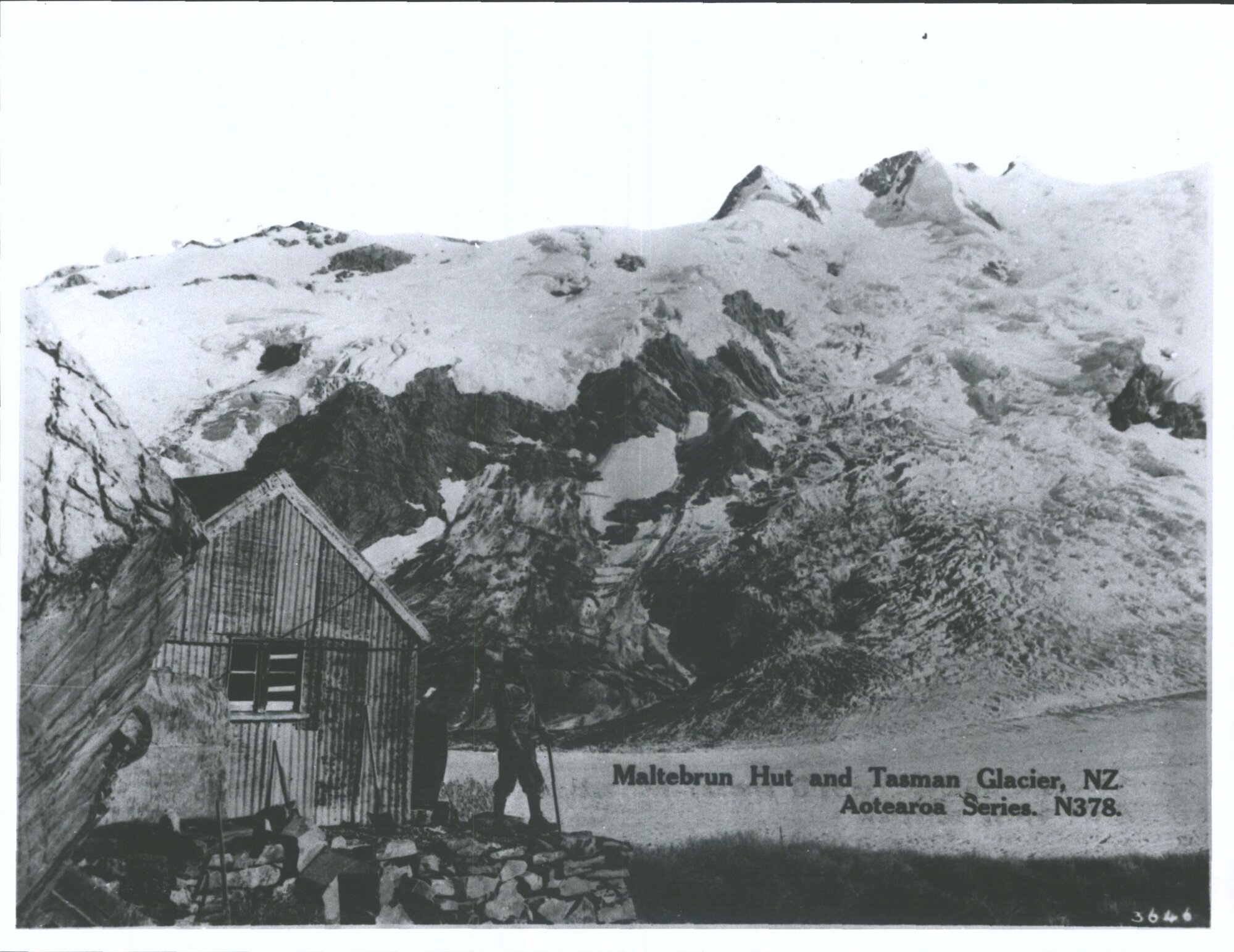 Maltebrun Hut and Tasman Glacier, N.Z.