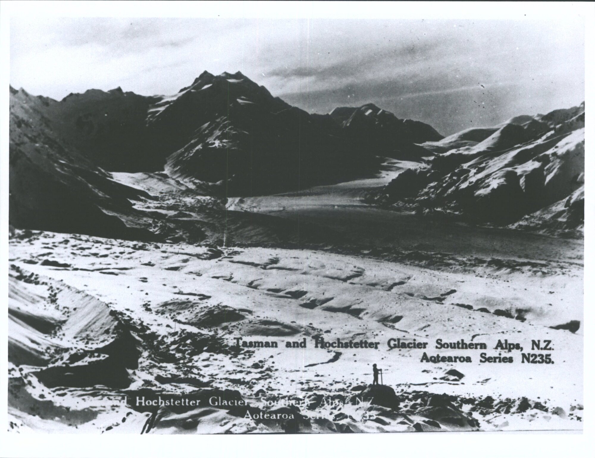 Tasman &amp; Hochstetter Glacier, Southern Alps, N.Z.