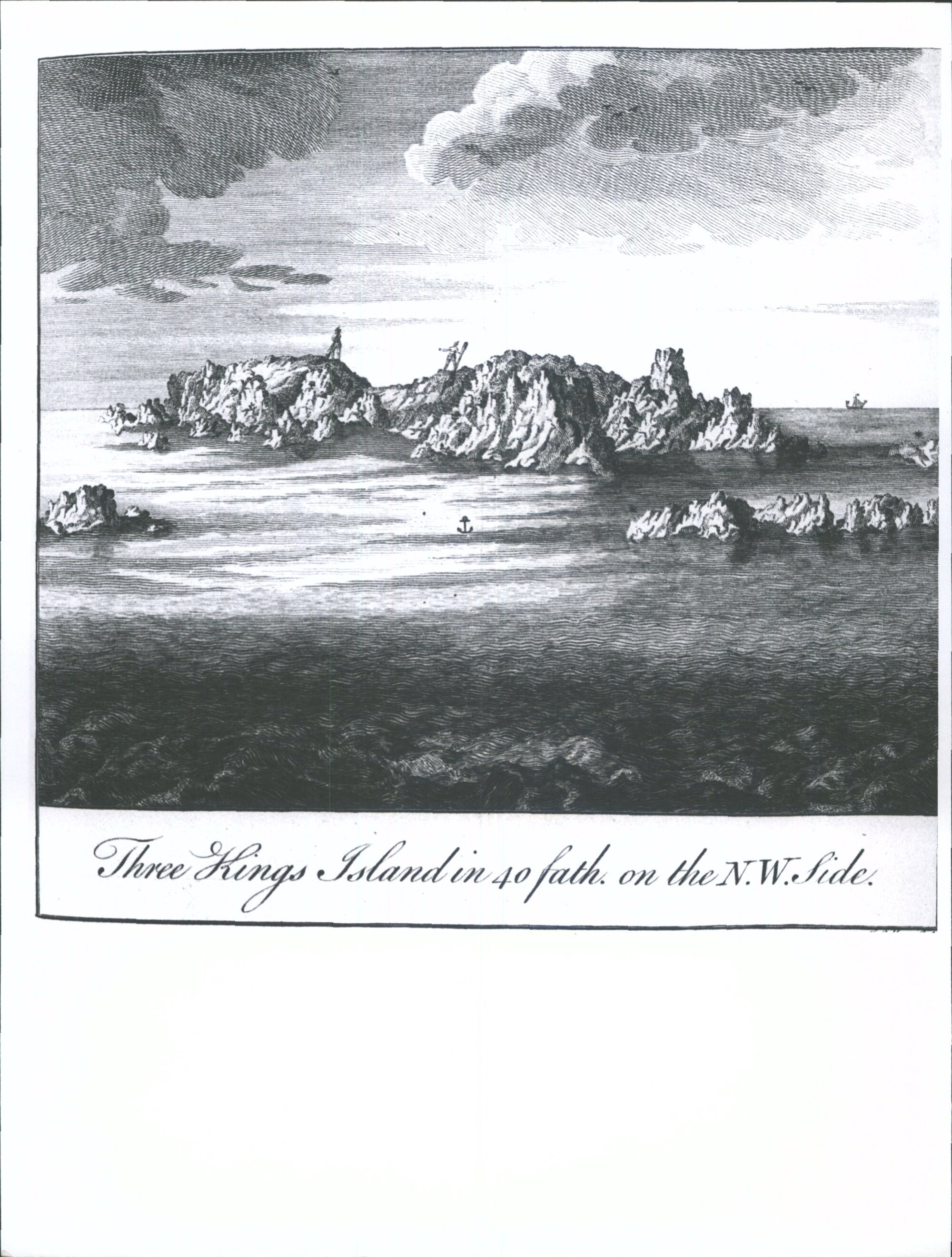 Three Kings Island in 40 fathoms on the N.W. Side