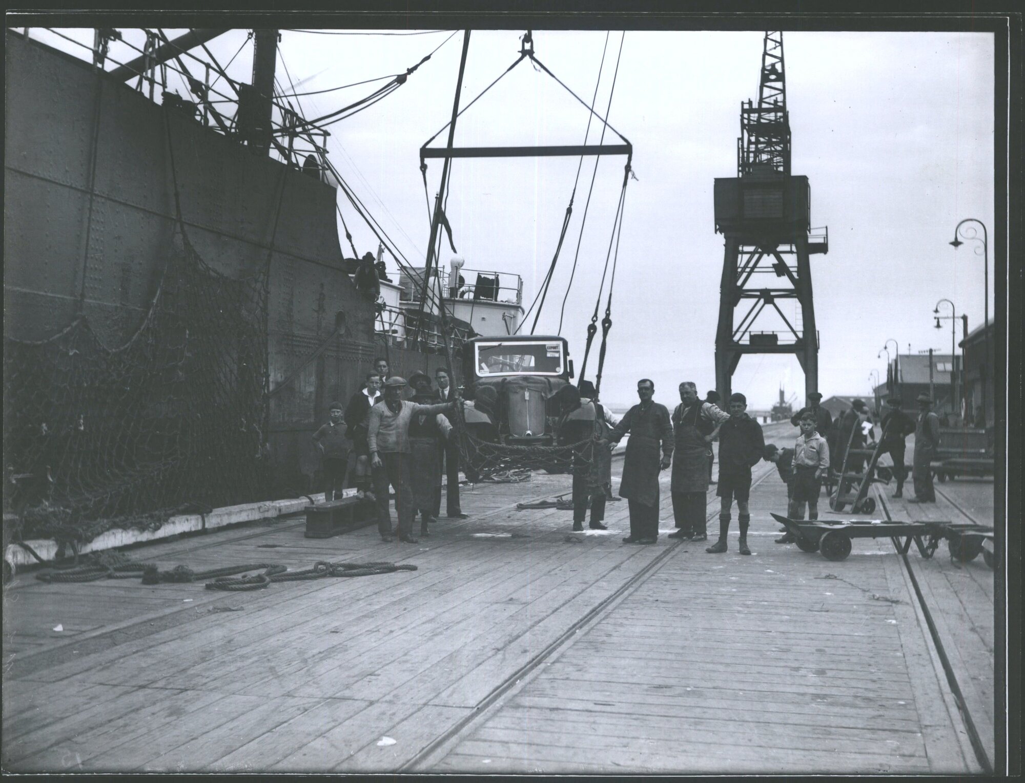 Motor vehicles being unloaded