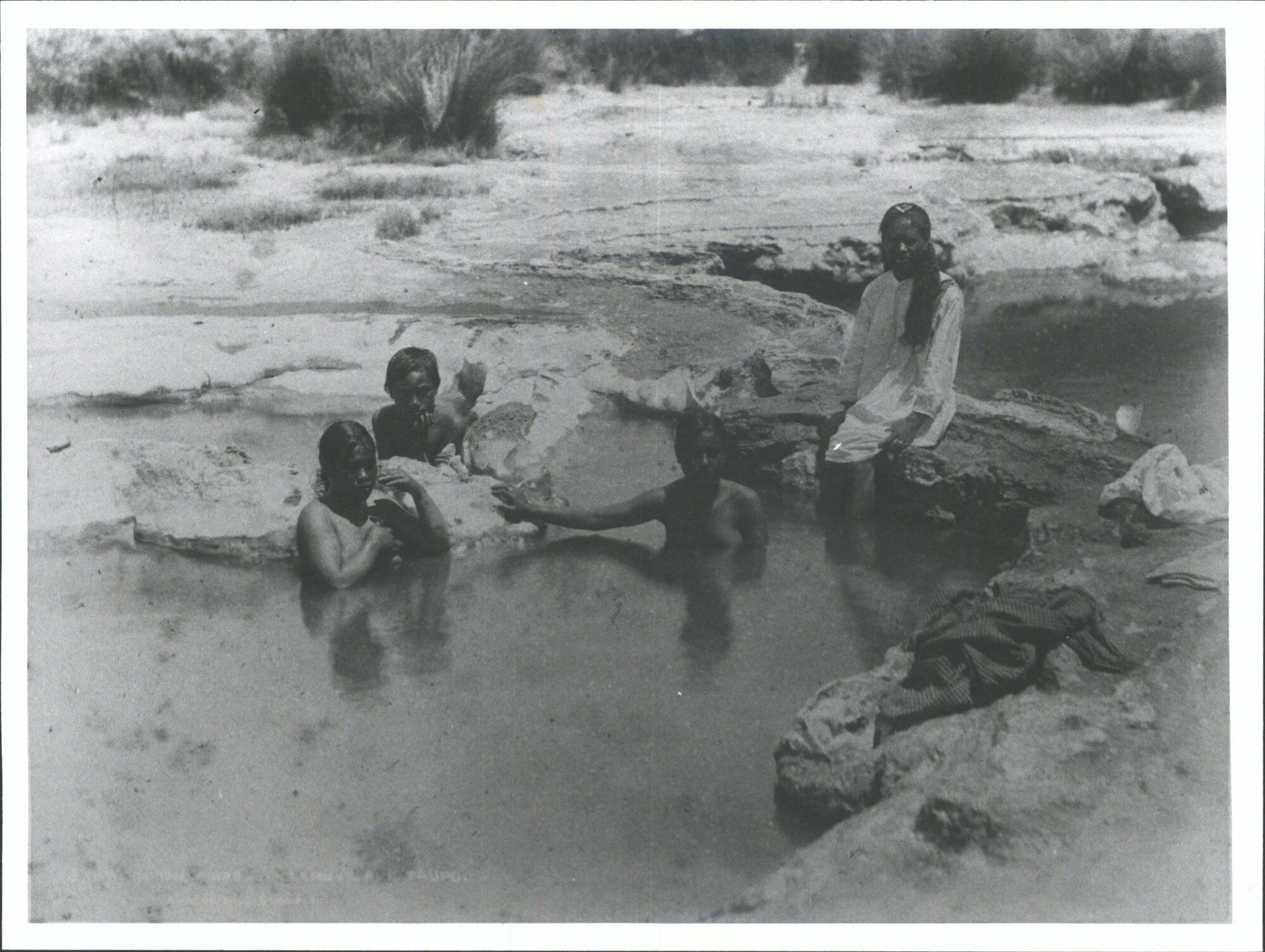 Bathing in the pools, Tokaanu, Lake Taupo