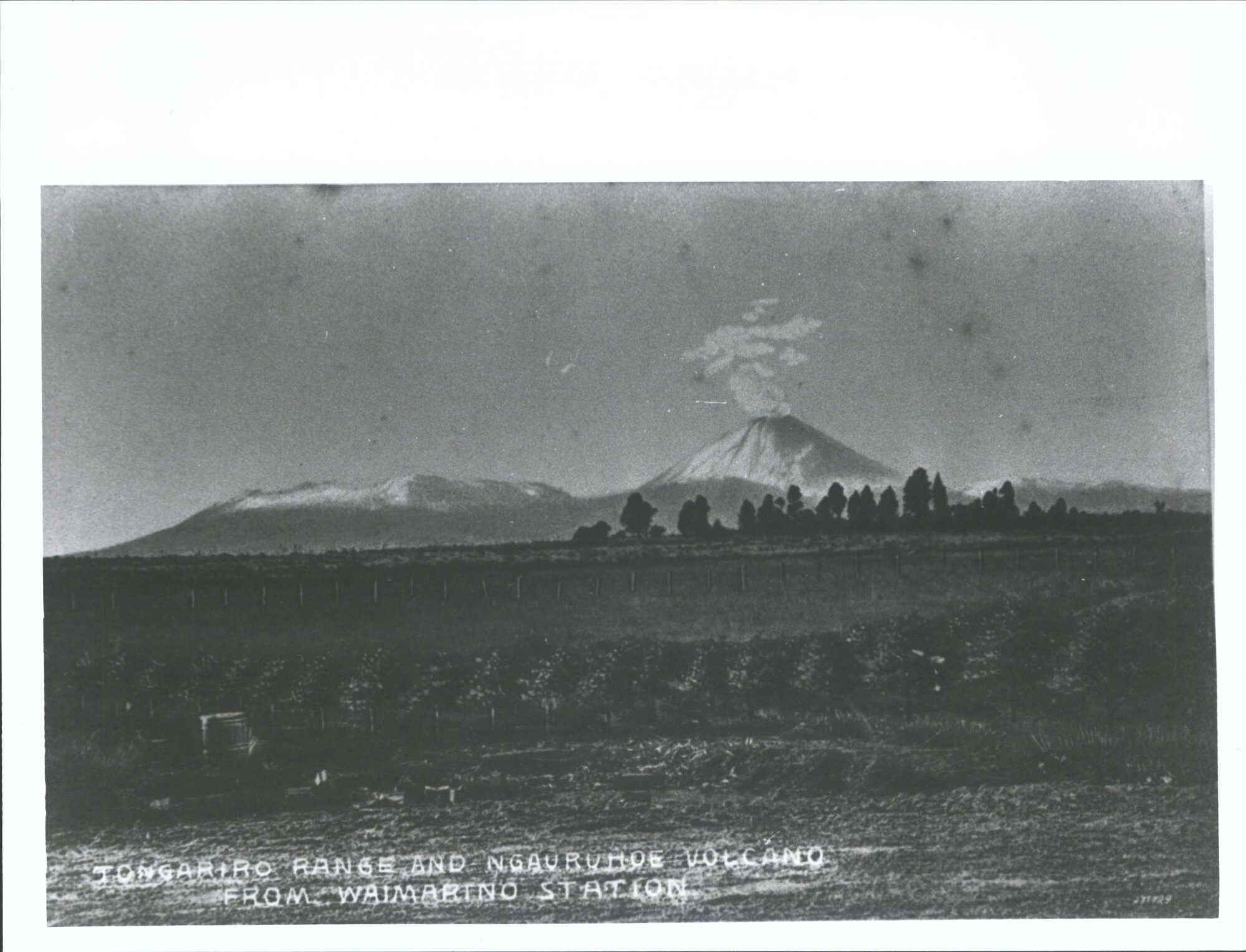 Tongariro Range and Ngauruhoe Volcano from Waimarimo Station