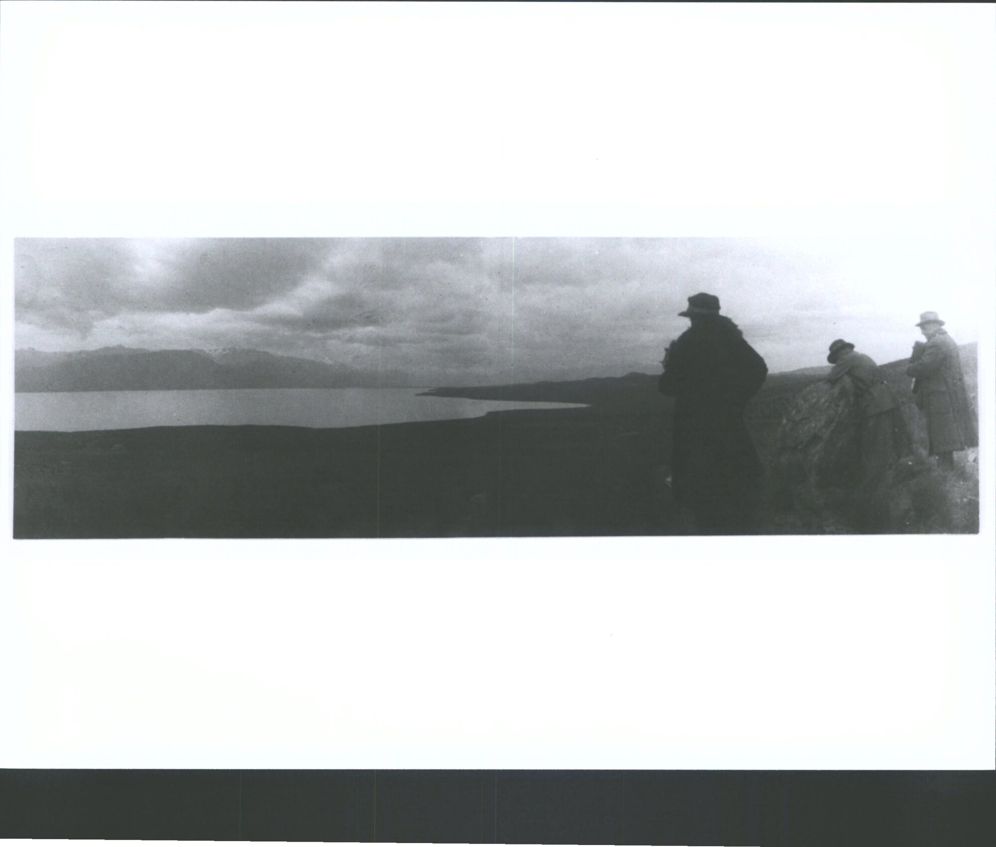 Unidentified group overlooking Lake Te Anau