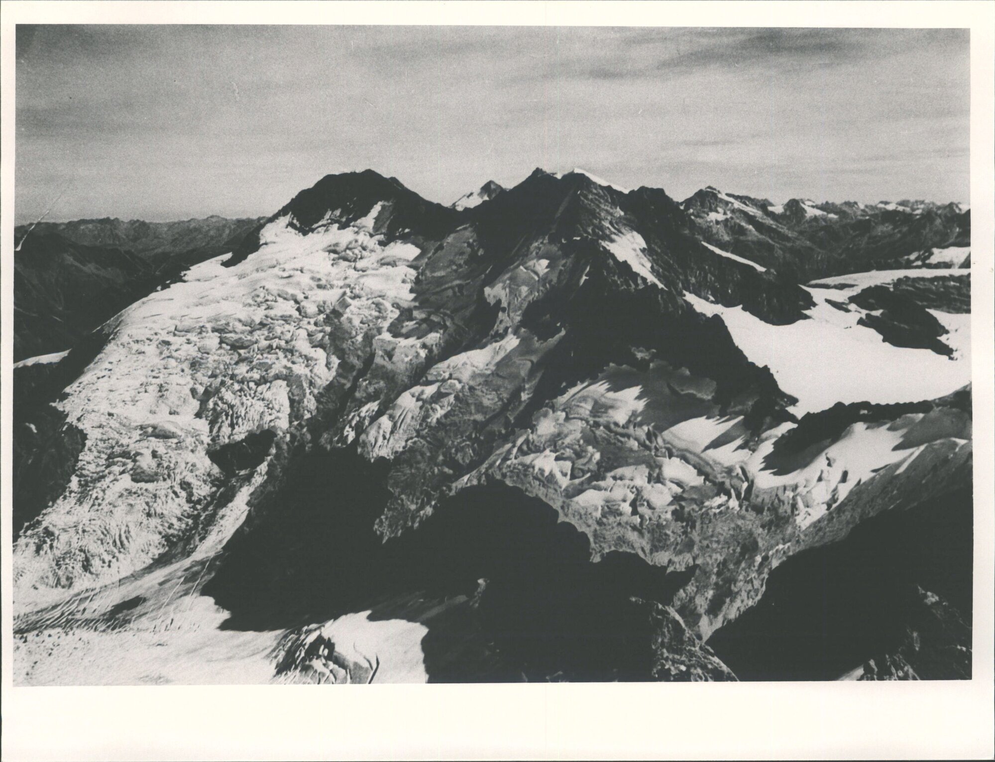 Mts Edward &amp; Maoriri from Mt Maori - Marshall Glacier on left of Edward