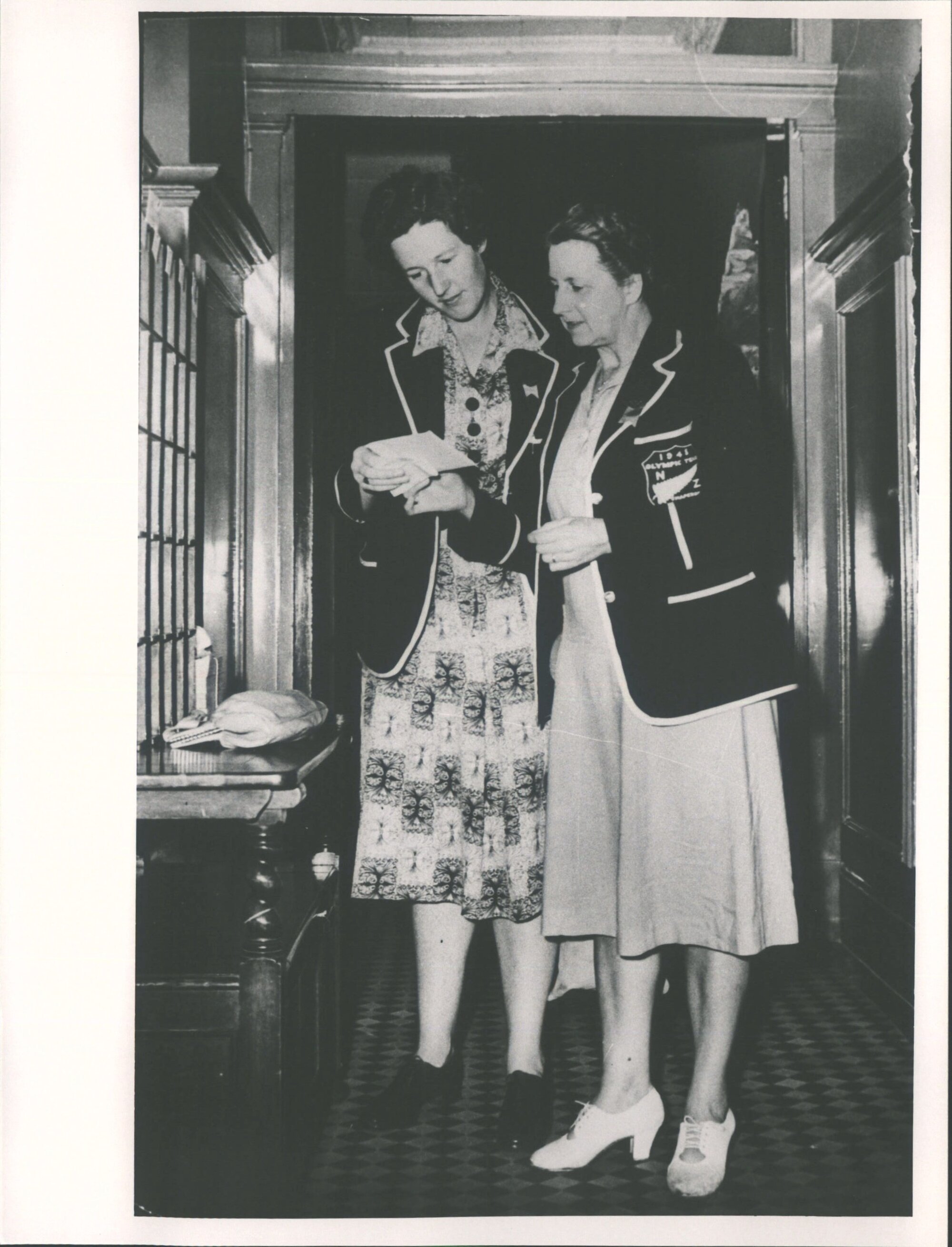 Ngaire Lane swimmer with M. Ingram chaperone