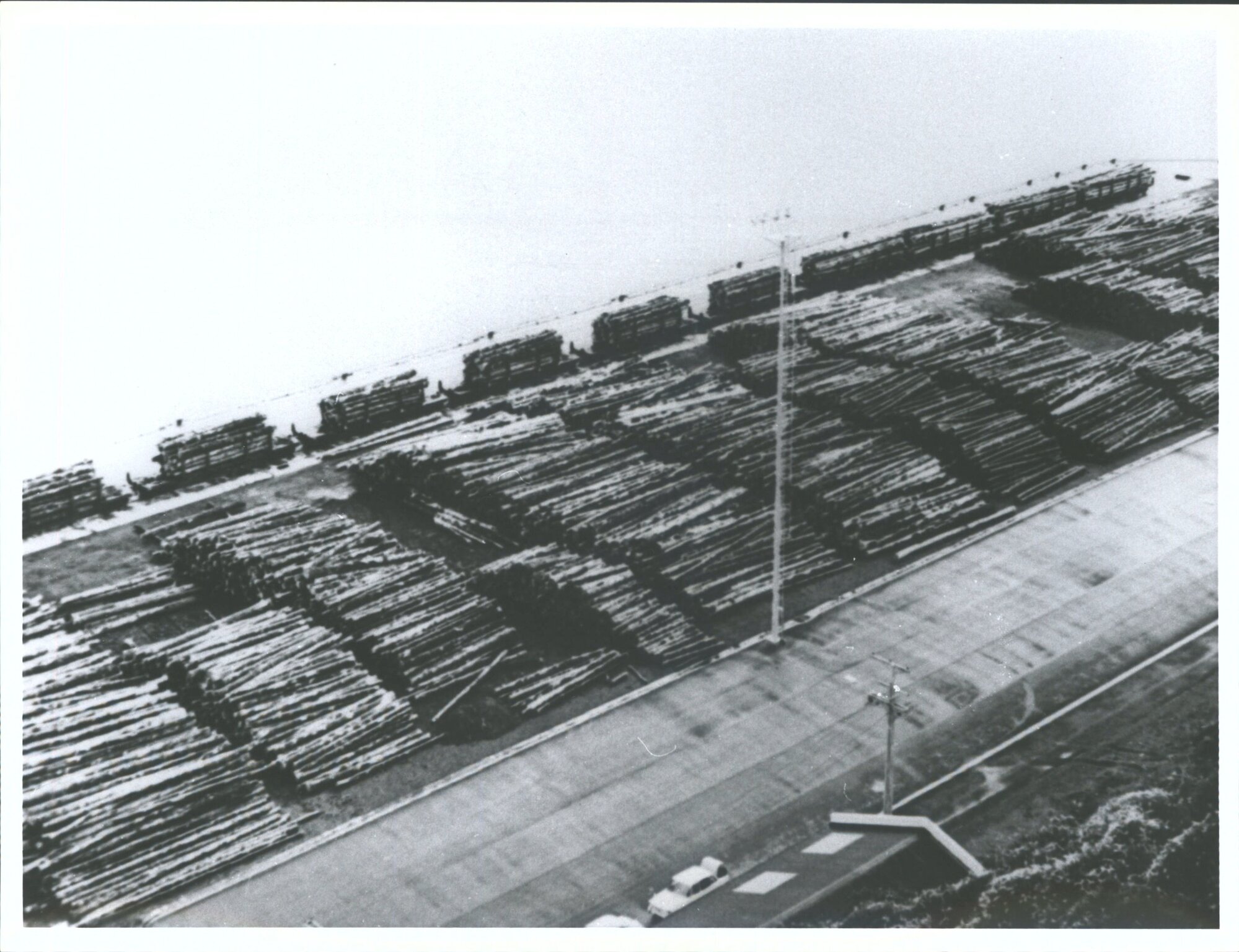 log Stockpile Beach Street wharf