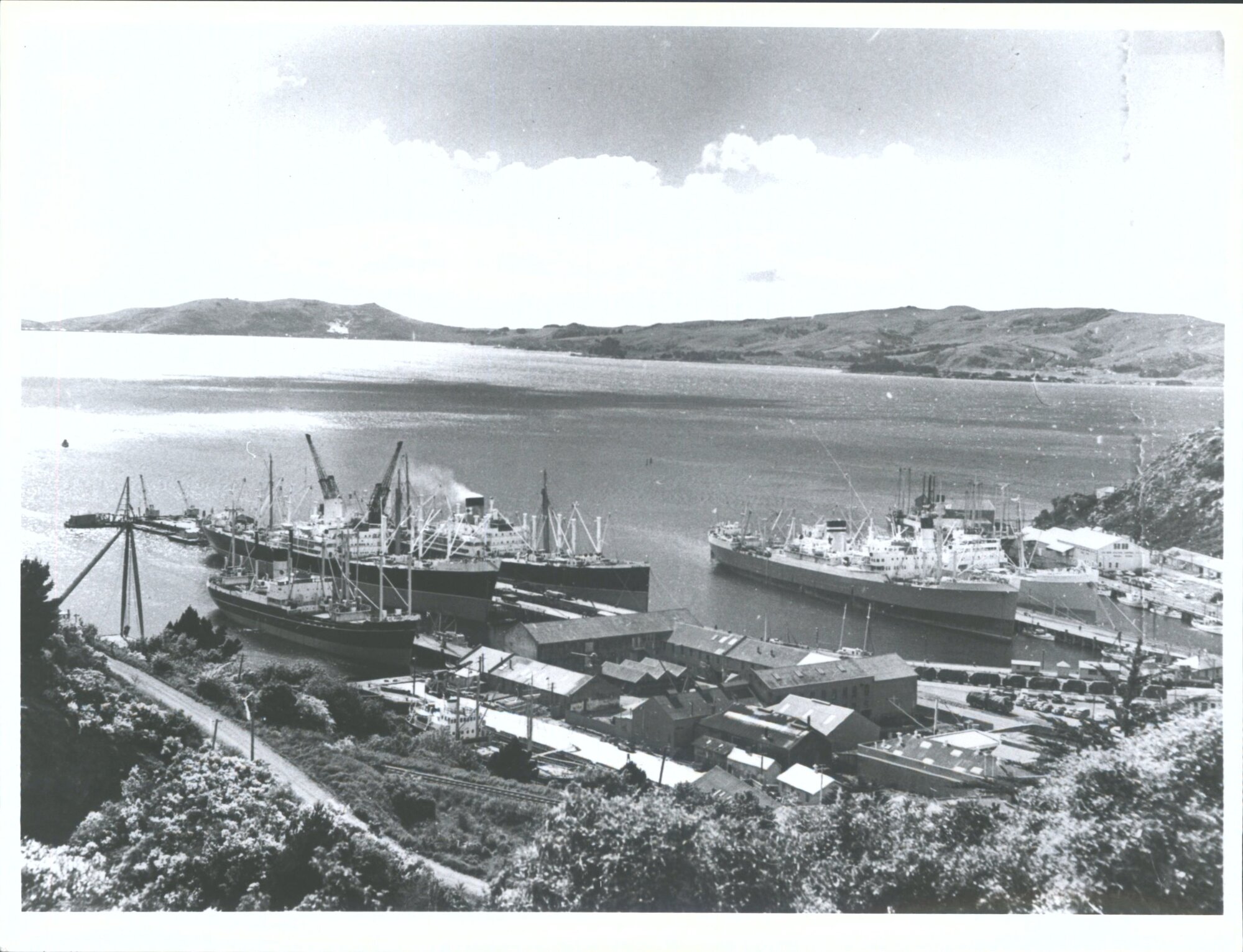 ex Evening Star 30-10-16, From left = Komata, Hinakura, Cambridge, Australia Star, Port Fairy Waipori (Export Wharf)