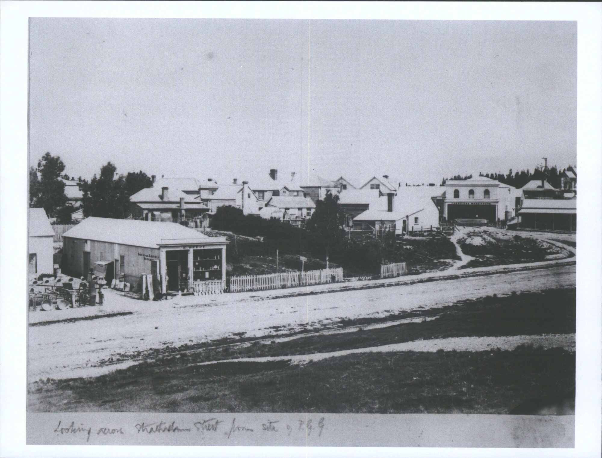 Looking across Strathallan Street from site of P.G.G.