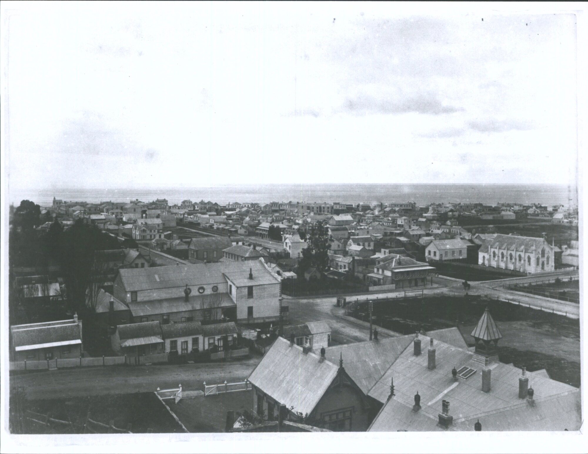 View over Timaru looking towards the Sea