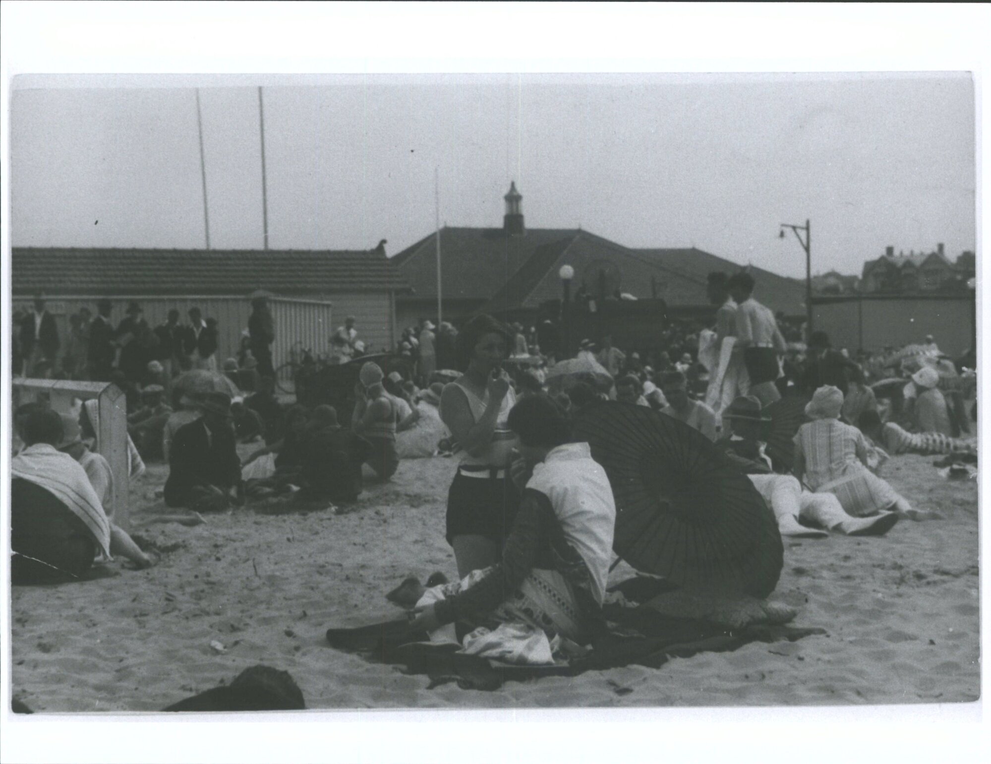 Beachgoers at Caroline Bay