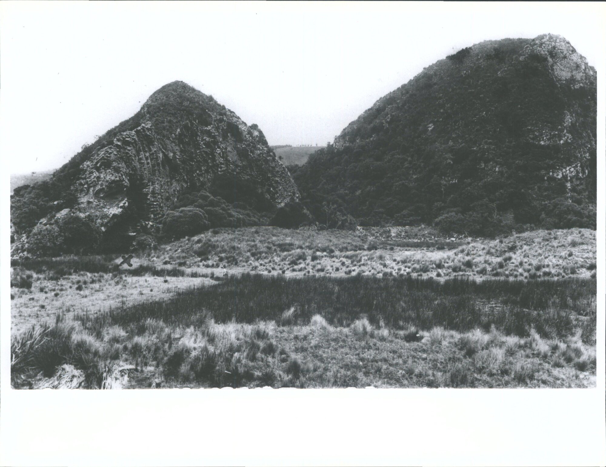 The Entrance to cave in Little Pyramid Kapuketereti Flat Otago Peninsula Fugitives Slain'