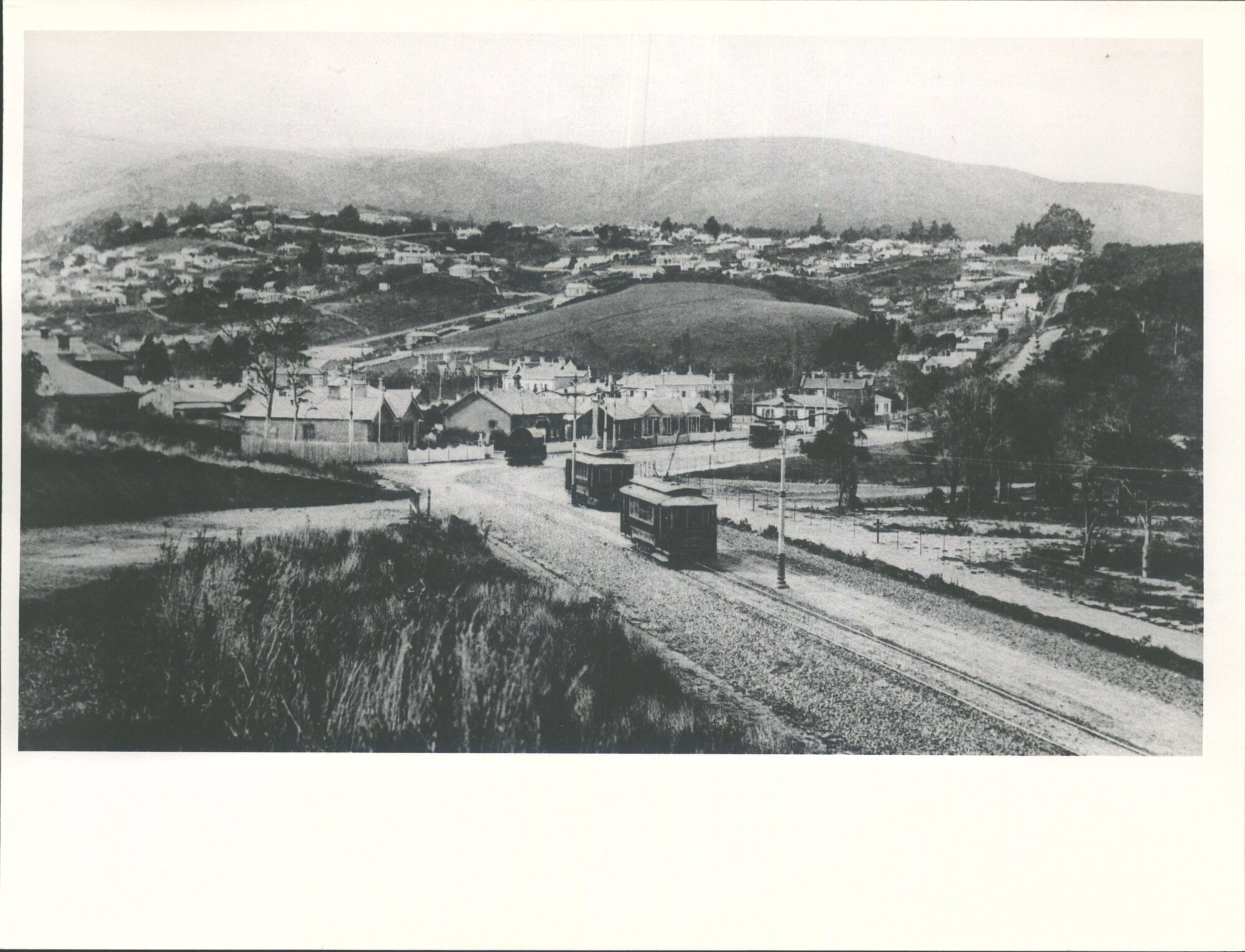 Trams at North East Valley, Dunedin