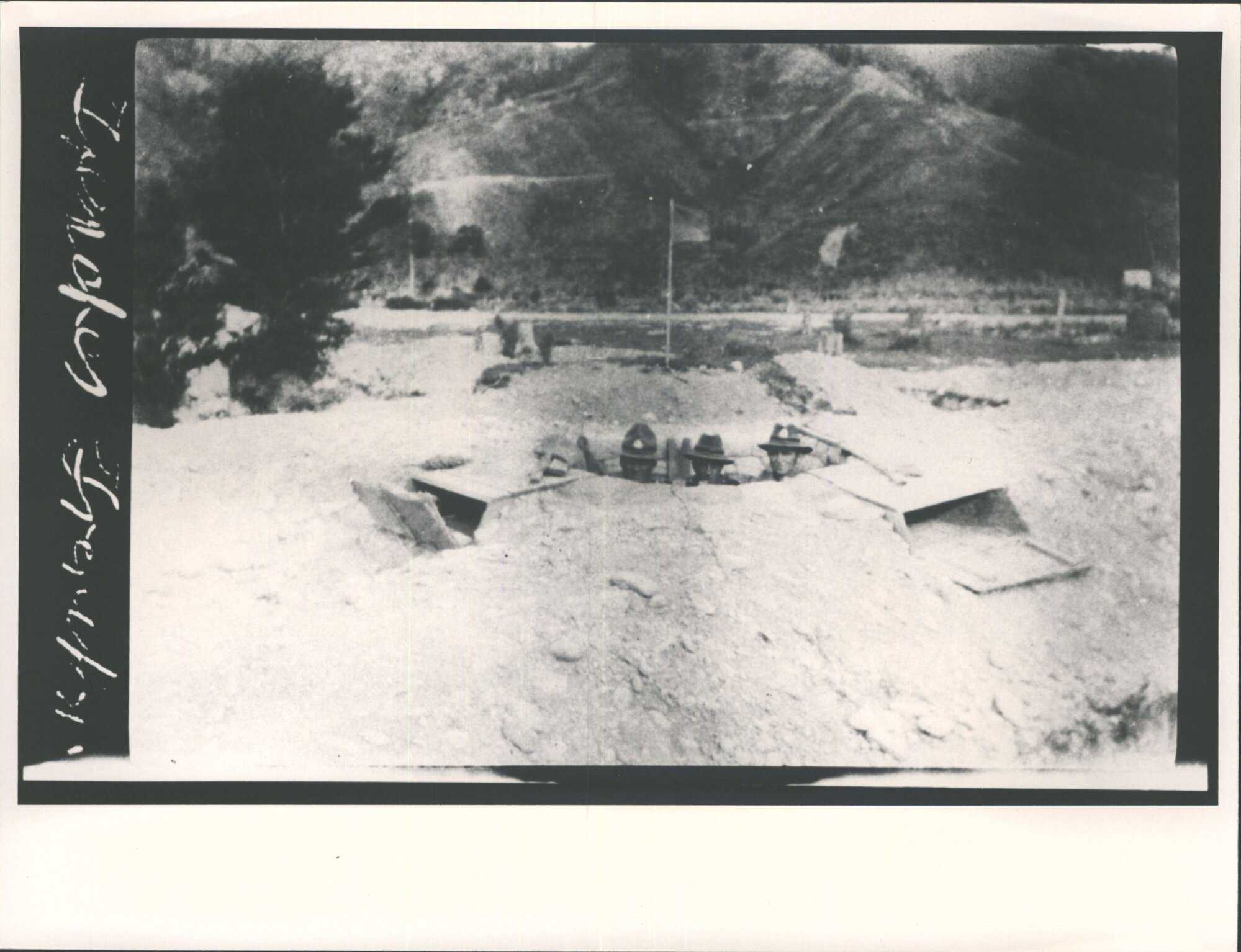 Loop holes for machine guns in trenches