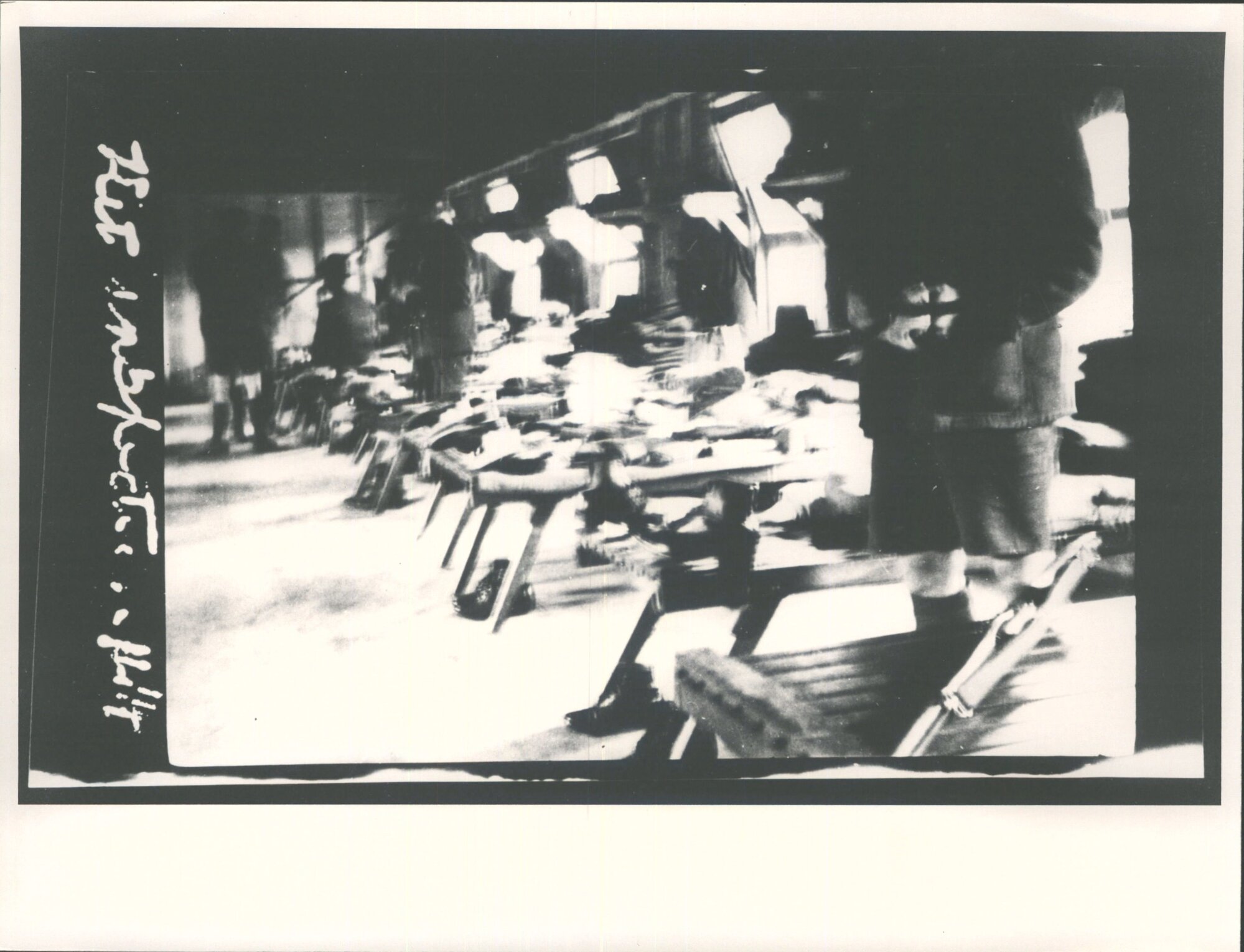 "This is kit inspection and I am at moment cleaning my bayonet and rifle"