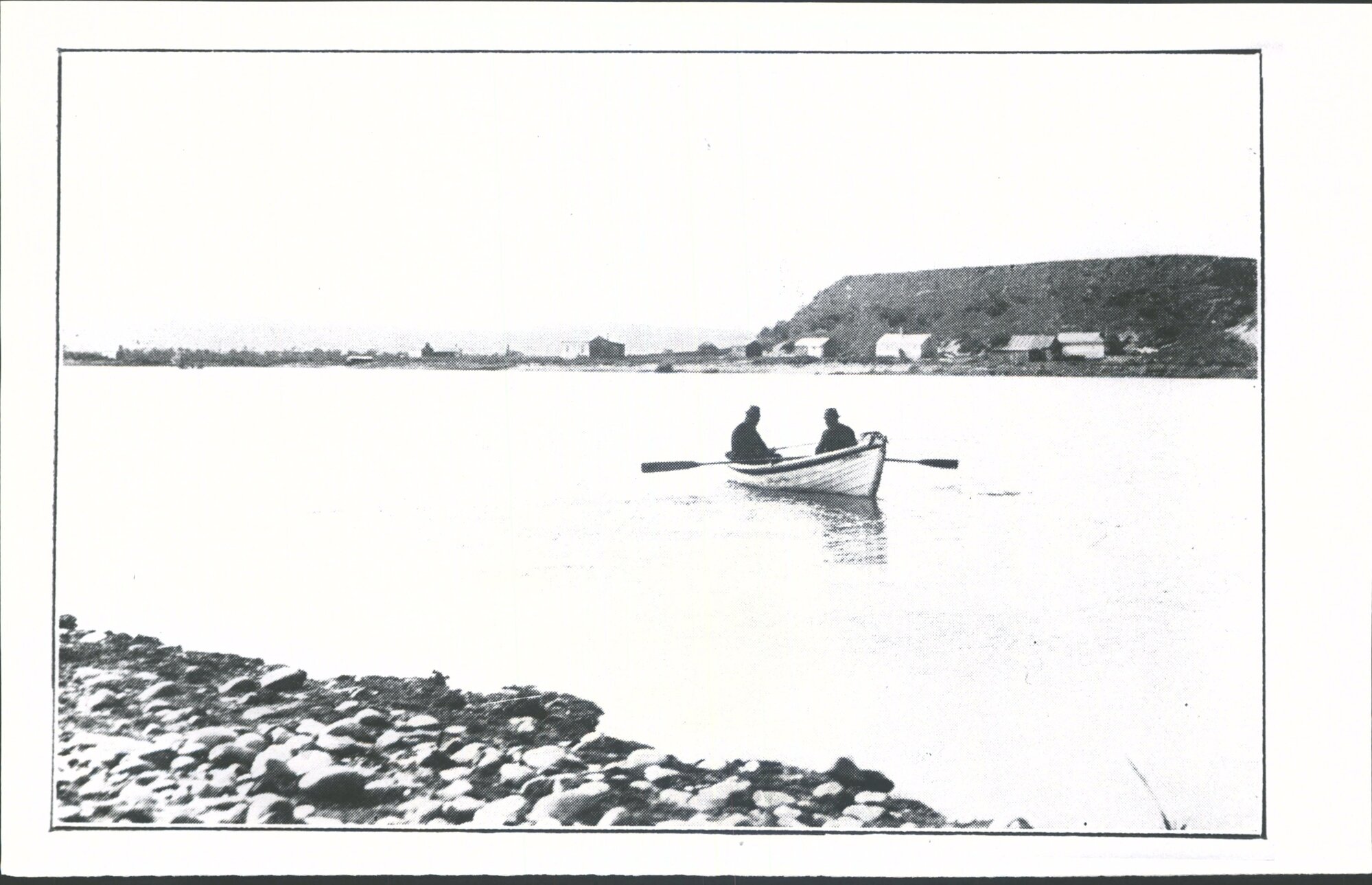 View of fishing camp near the mouth of the Waiau River, Southland