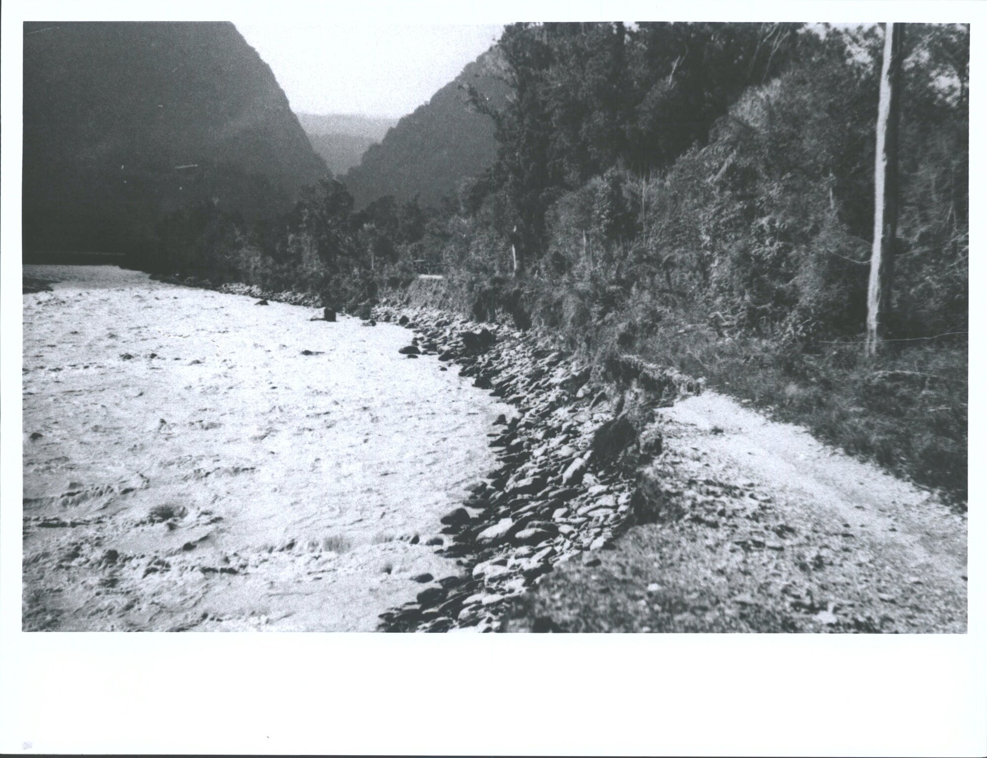 Road washout near Waiho Gorge