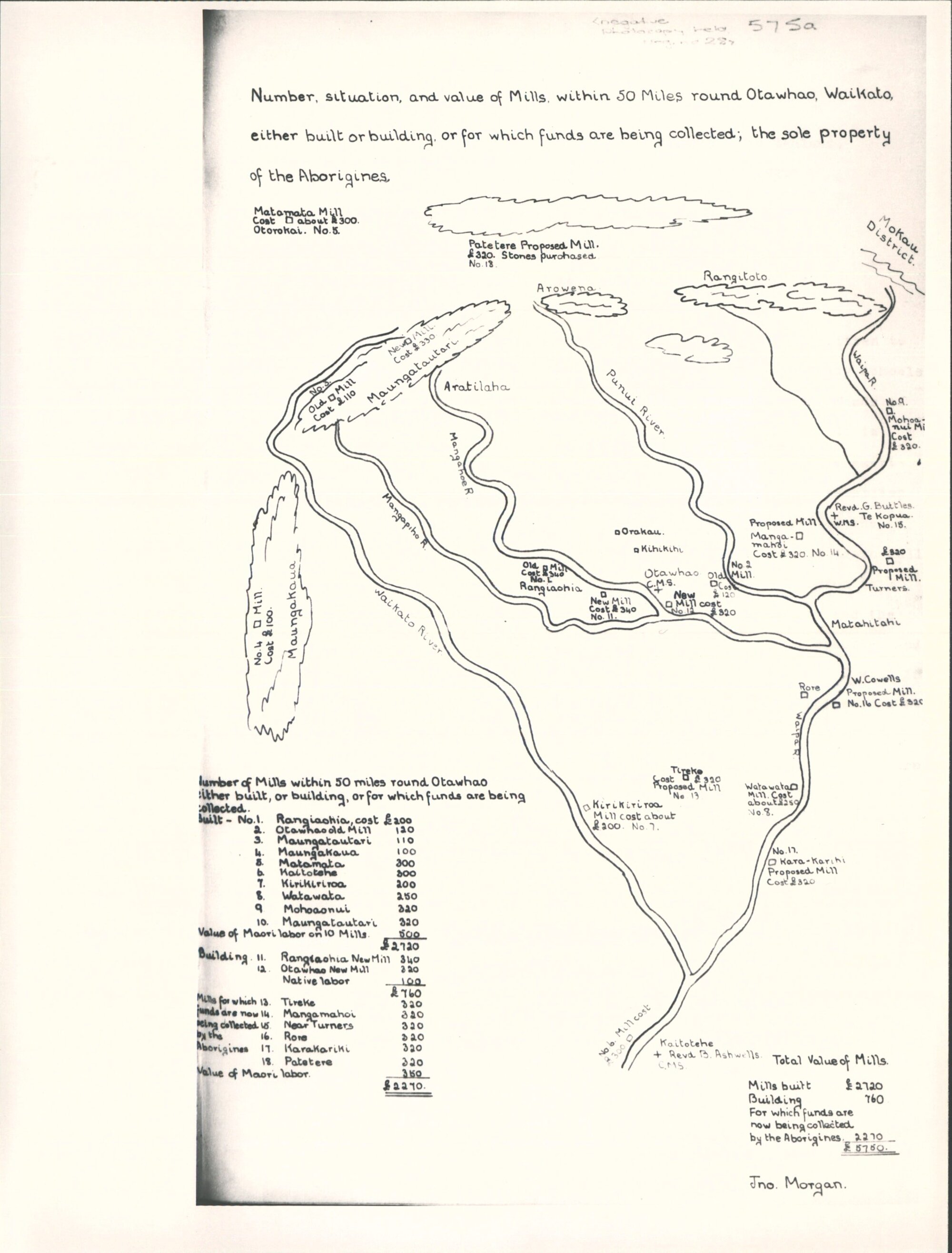 Number, situation, and value of Flour Mills within 50 miles round Otawhao, Waikato