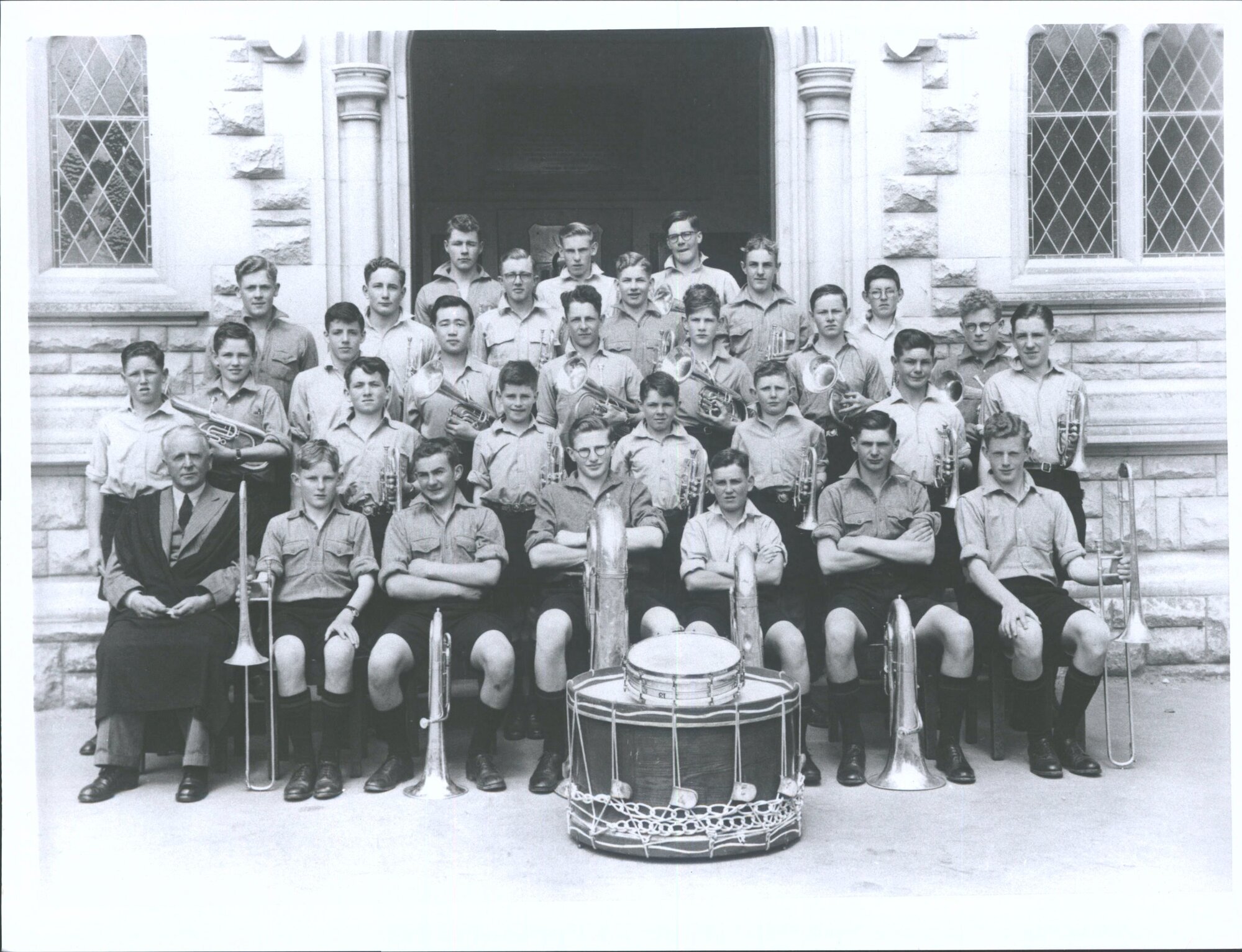 Waitaki BHS Band under P.W. Hargreaves