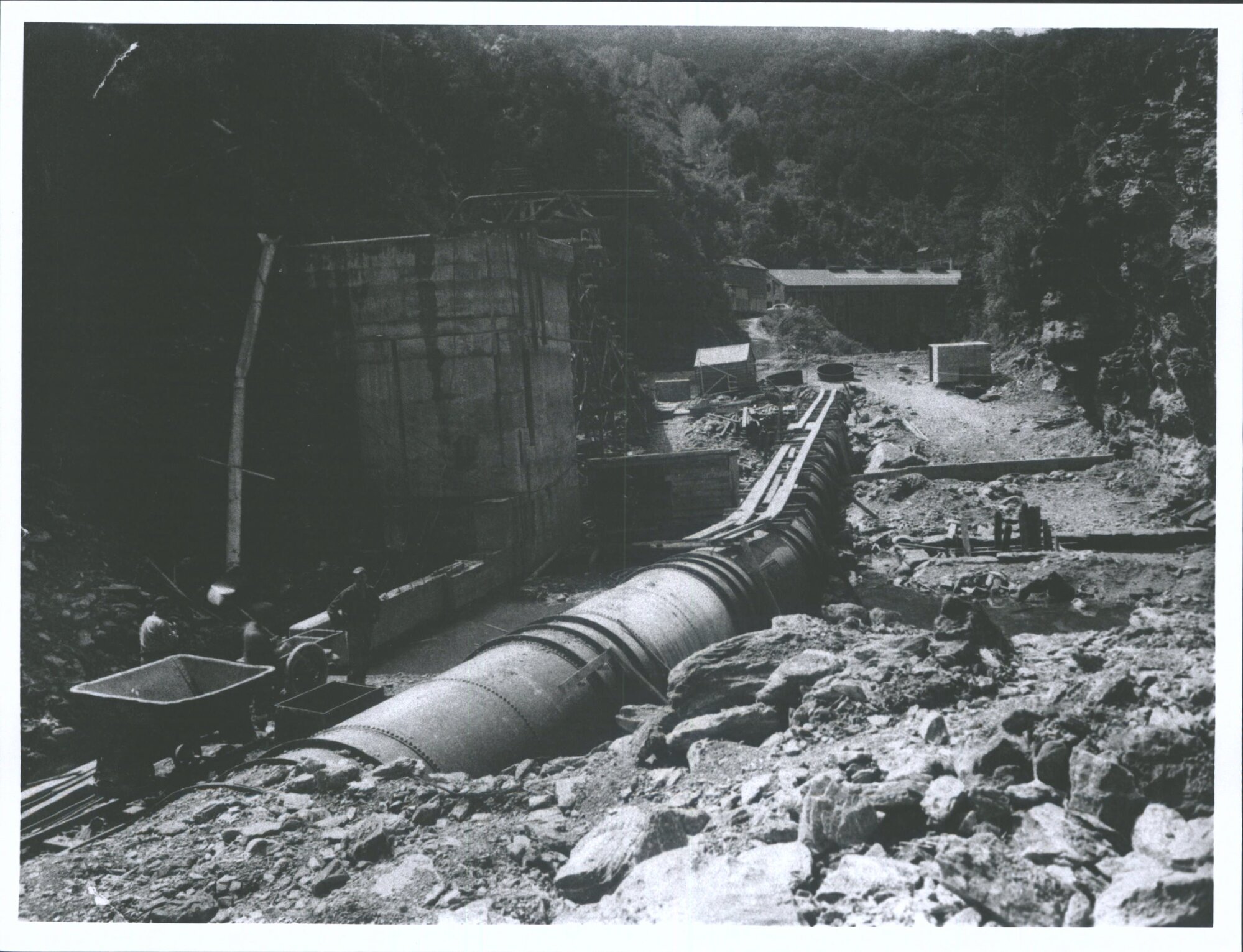 Waipori Falls Power Scheme - construction