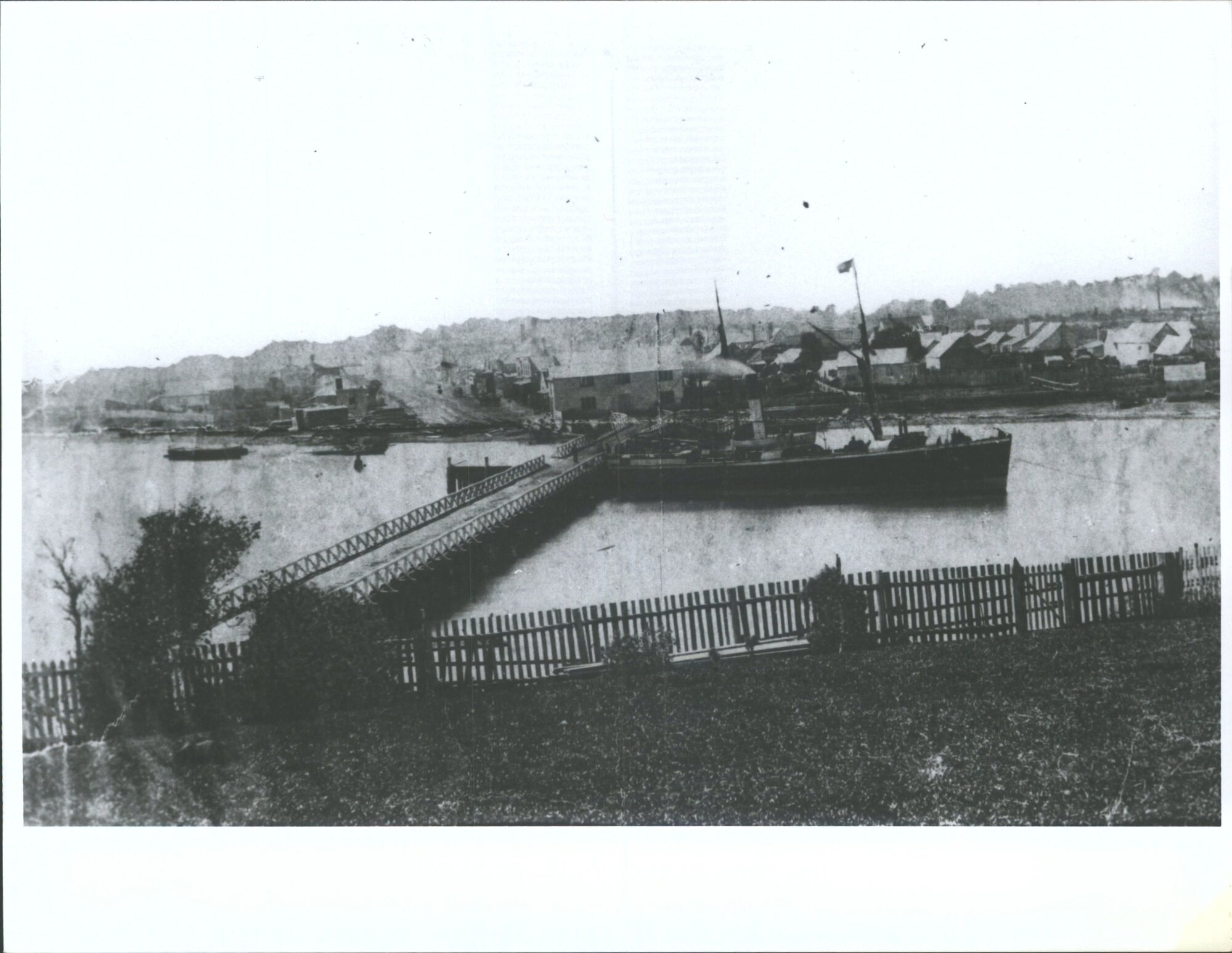 Old Traffic Bridge - S.S. Comerang at wharf where immigrants landed