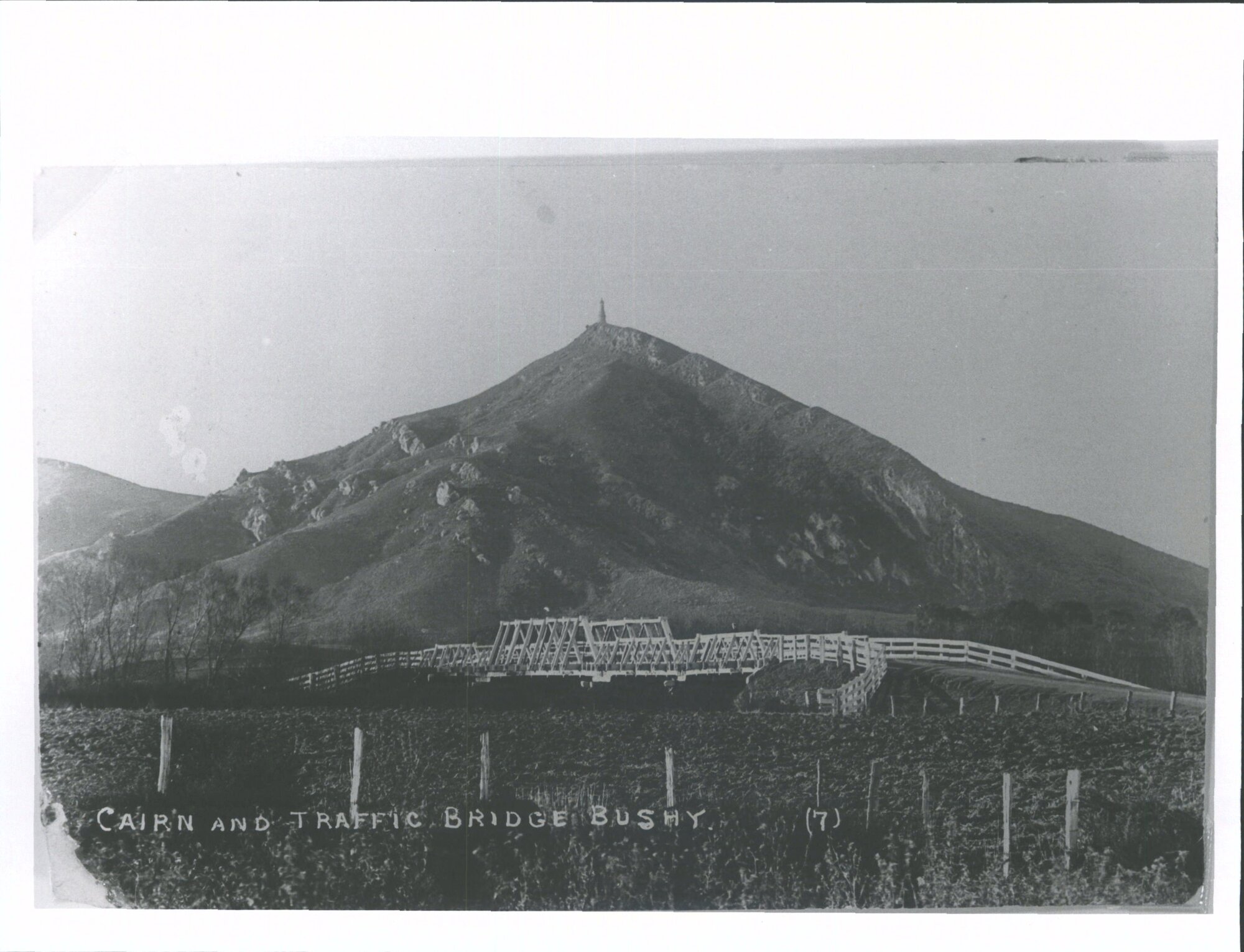 Cairn and traffic bridge, Bushey
