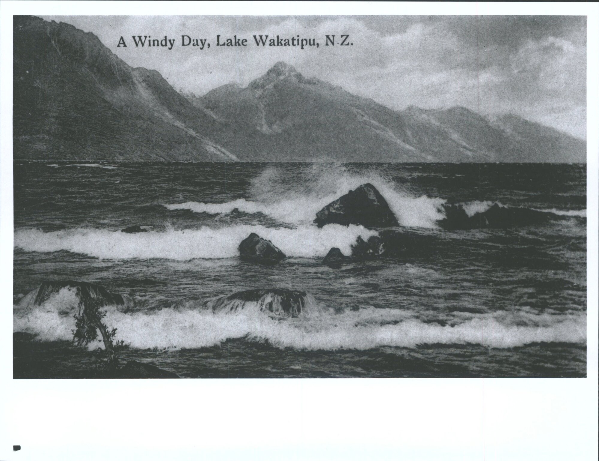 A Windy Day, Lake Wakatipu, N.Z.