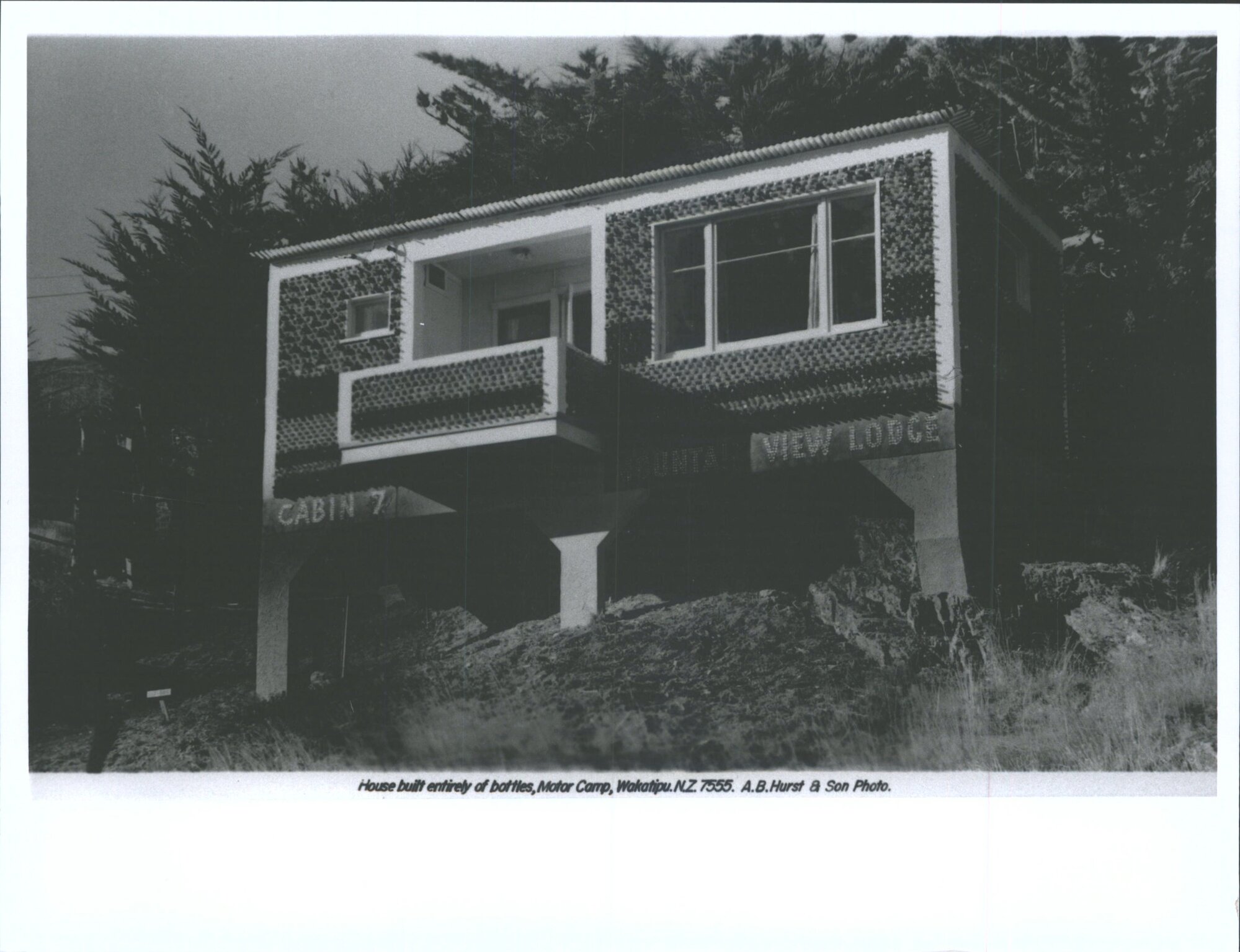 House built entirely of bottles, Motor Camp, Wakatipu, N.Z.