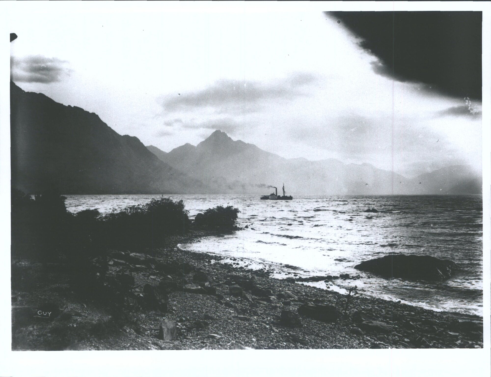View of Steamer on Lake Wakatipu