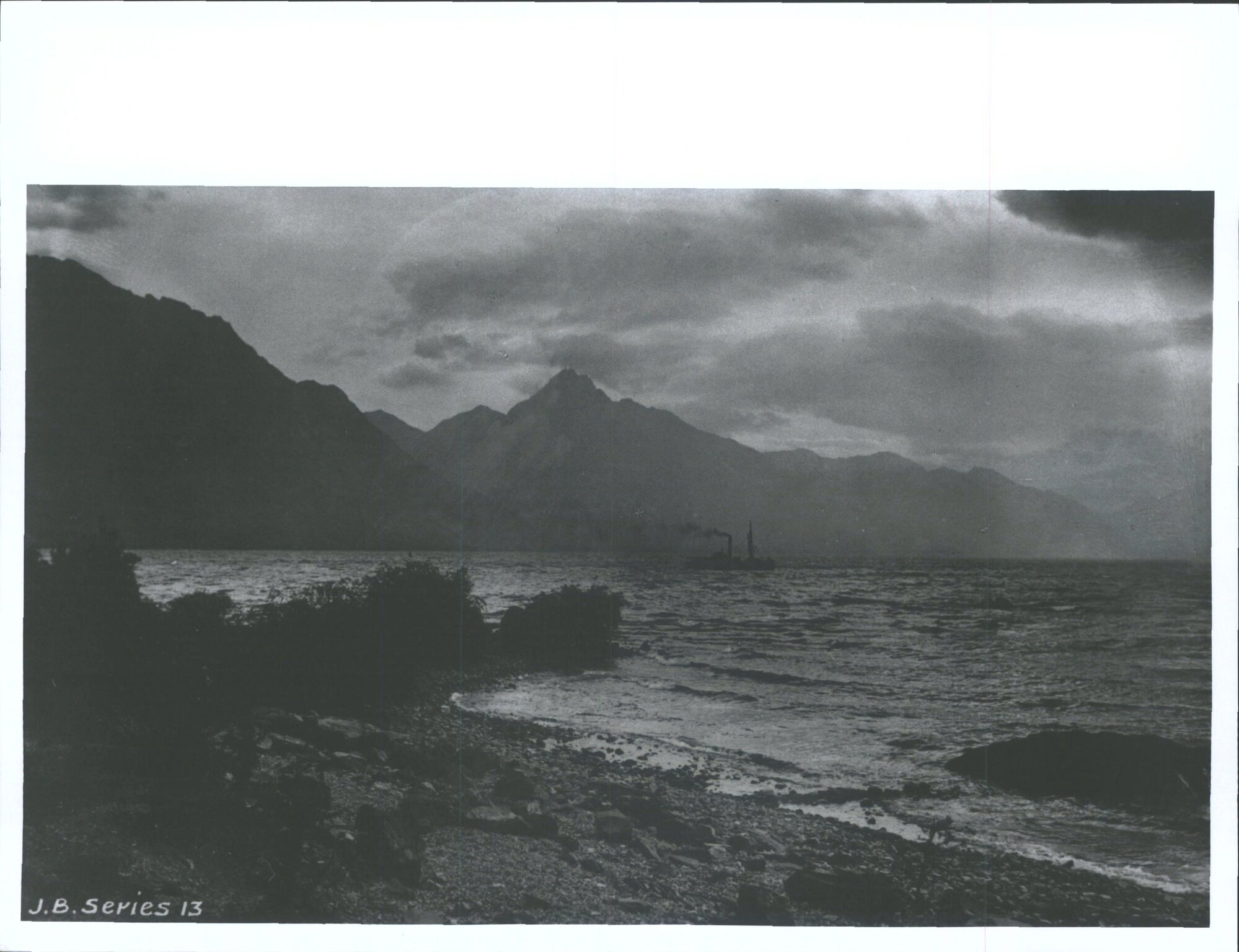 View of Steamer on Lake Wakatipu