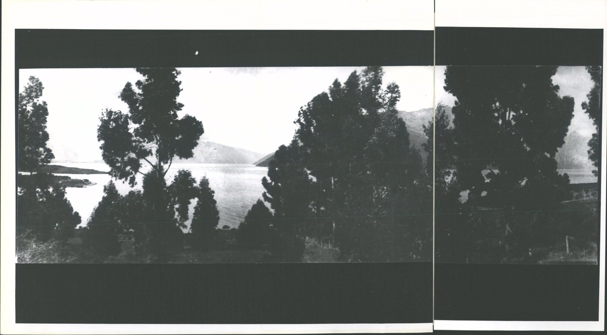 Panorama of Lake Wakatipu showing Mt. Cecil and The Remarkables