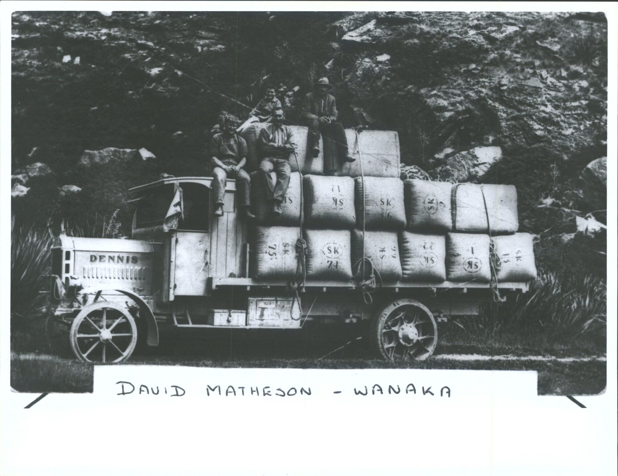 Matheson's solid tyre truck &amp; wool bales