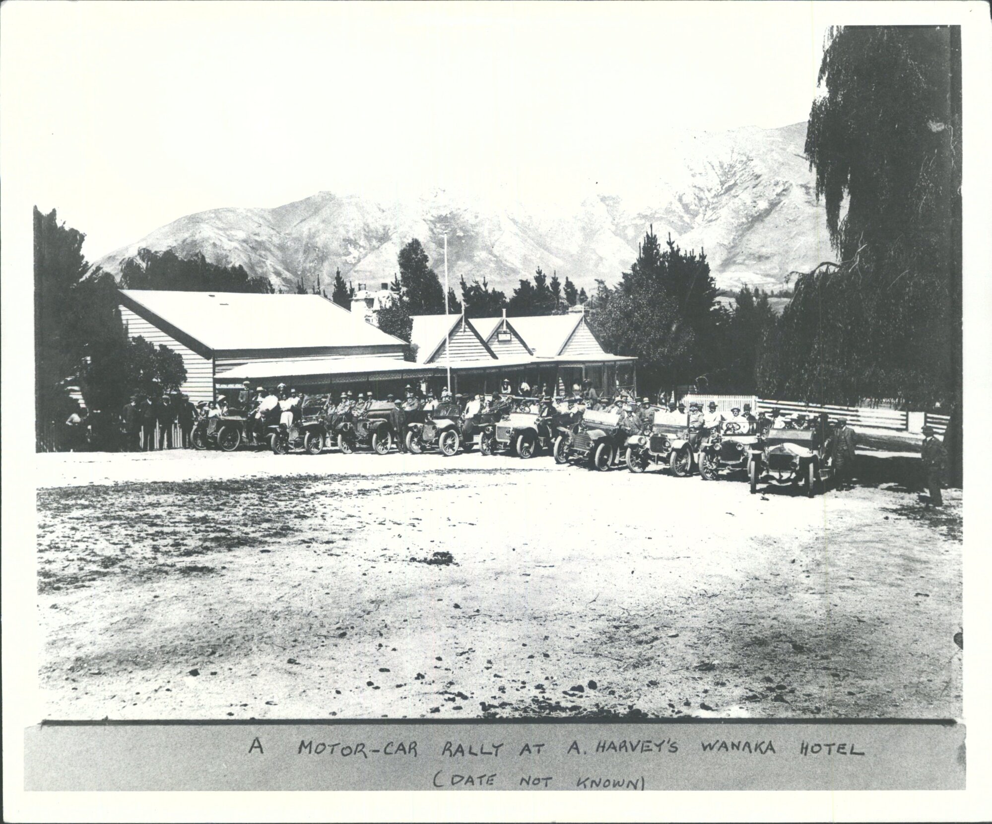 A Motor-Car Rally at A. Harvey's Wanaka Hotel