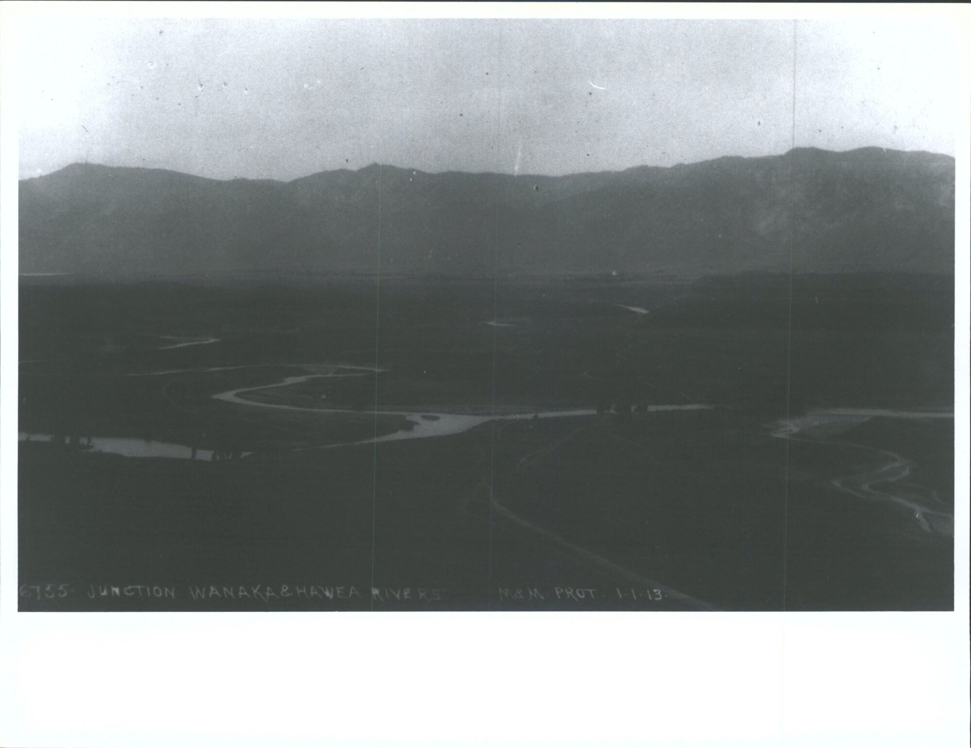 Junction of Wanaka &amp; Hawea Rivers from Mt. Iron
