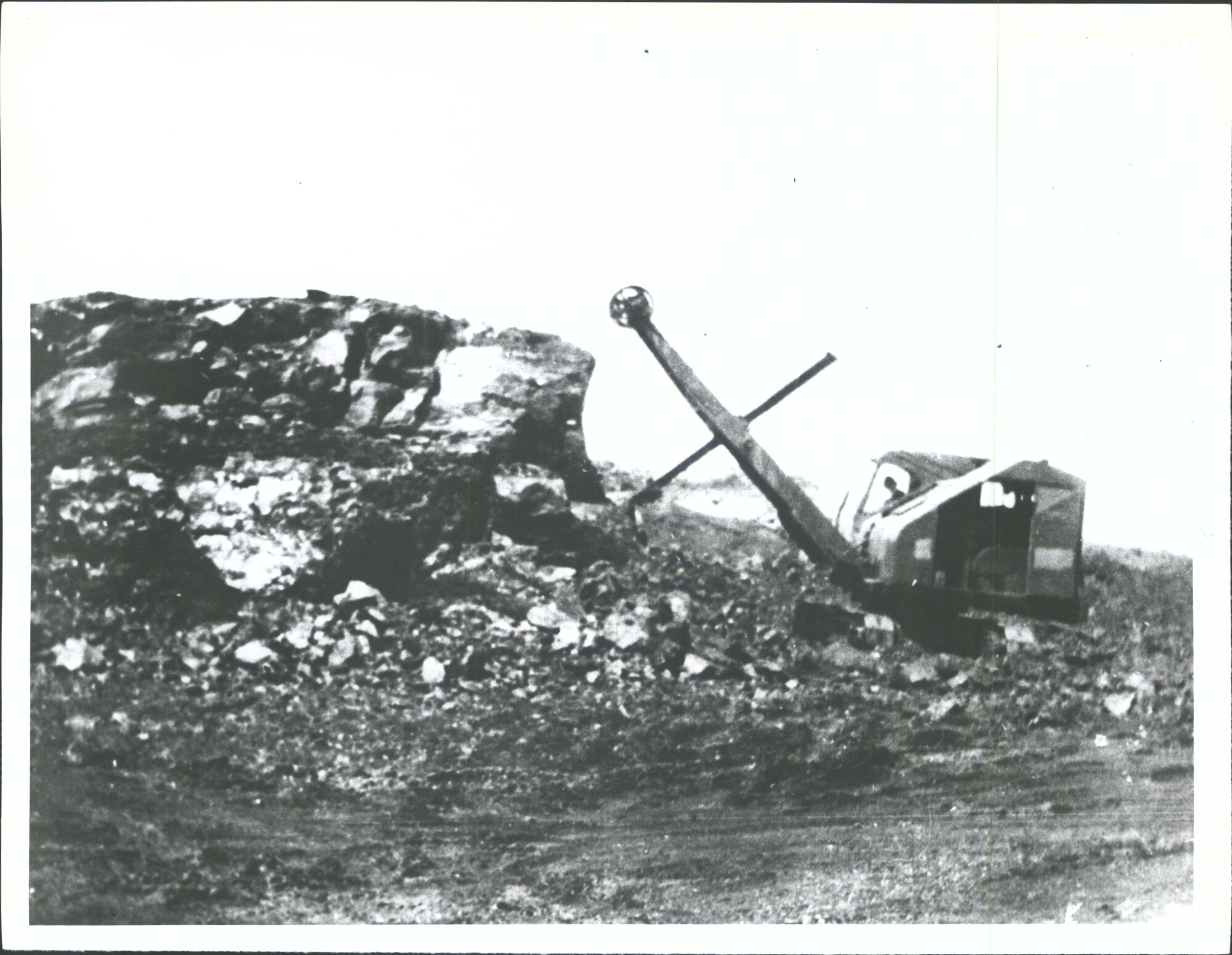 Excavator in operation