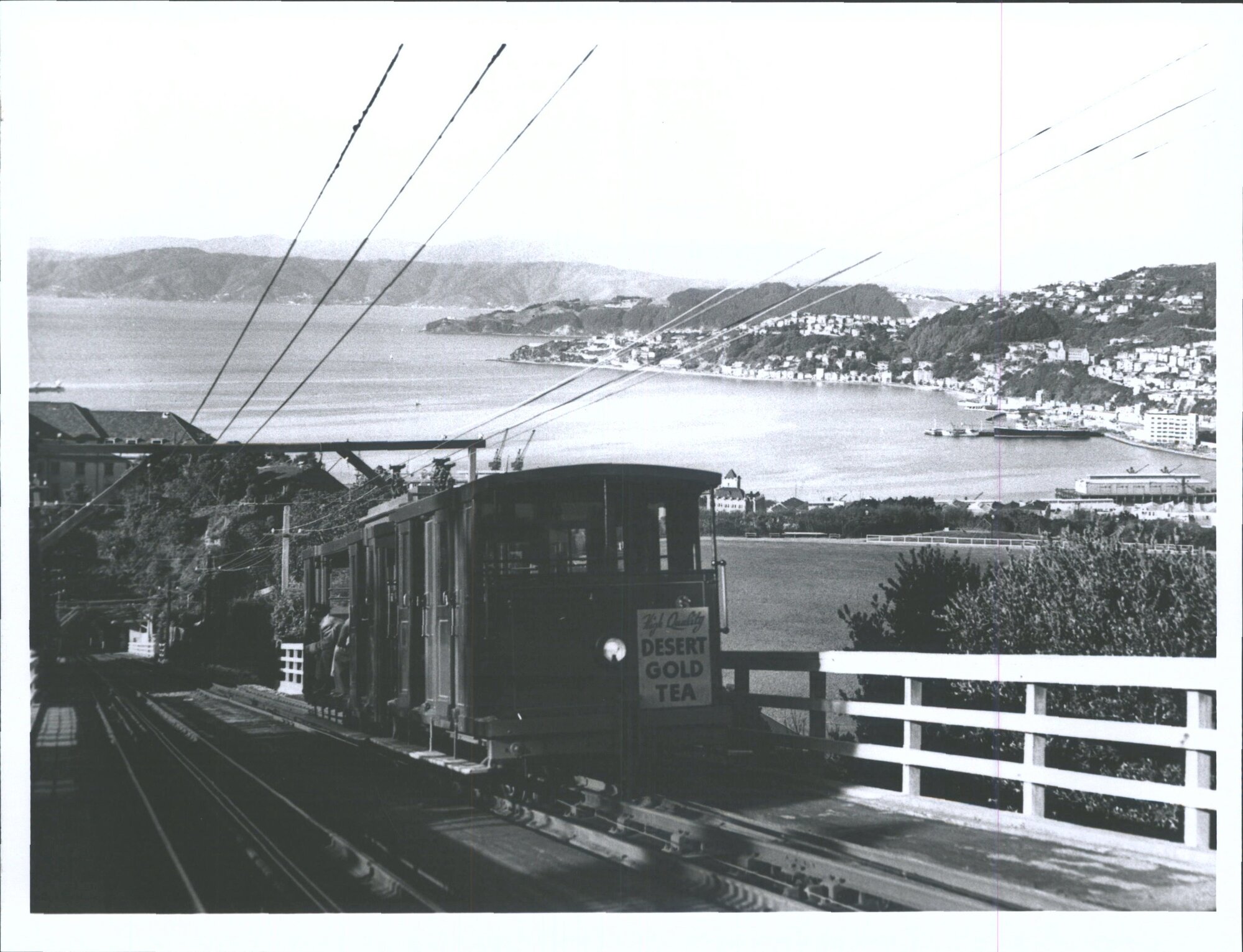 Looking toward Wellington harbour from Kelburn tram