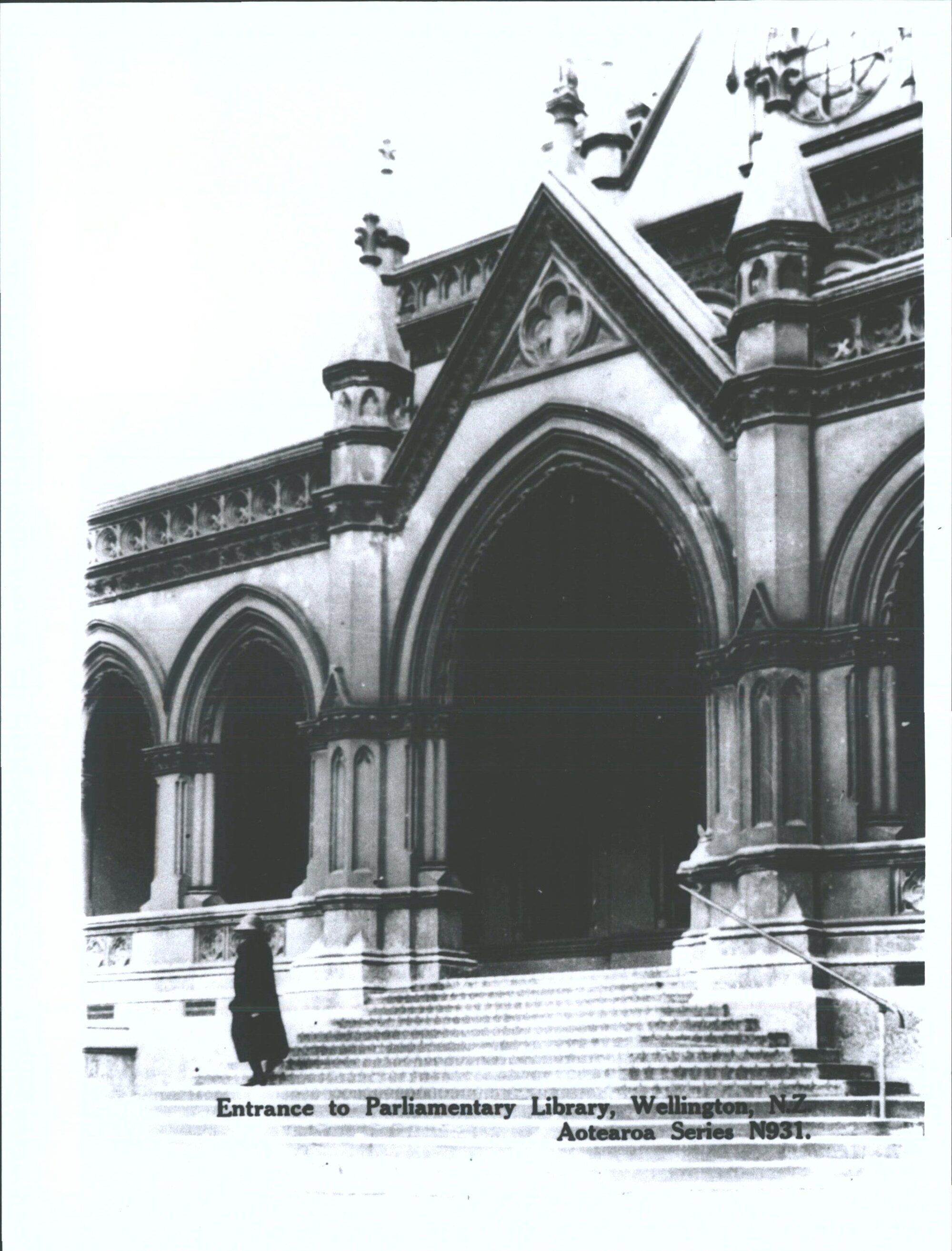 Entrance to Parliamentary Library, Wellington, N.Z.
