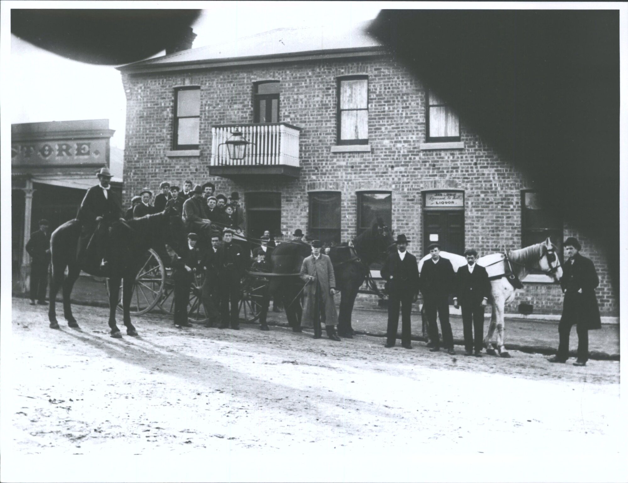 St Bathans Football Team outside Naseby Hotel