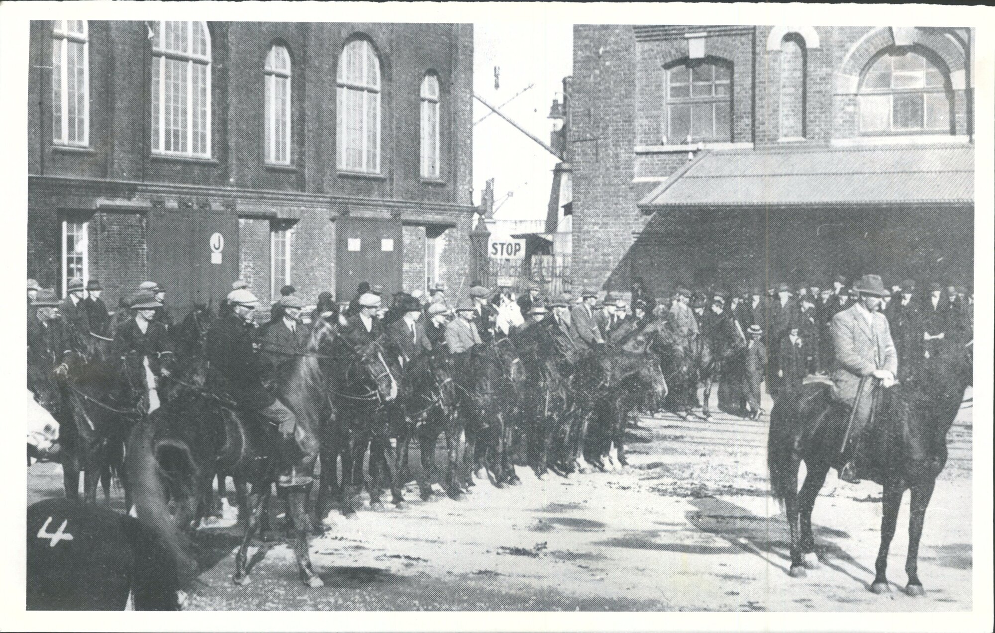 Specials guarding the approach to the wharf, near J shed