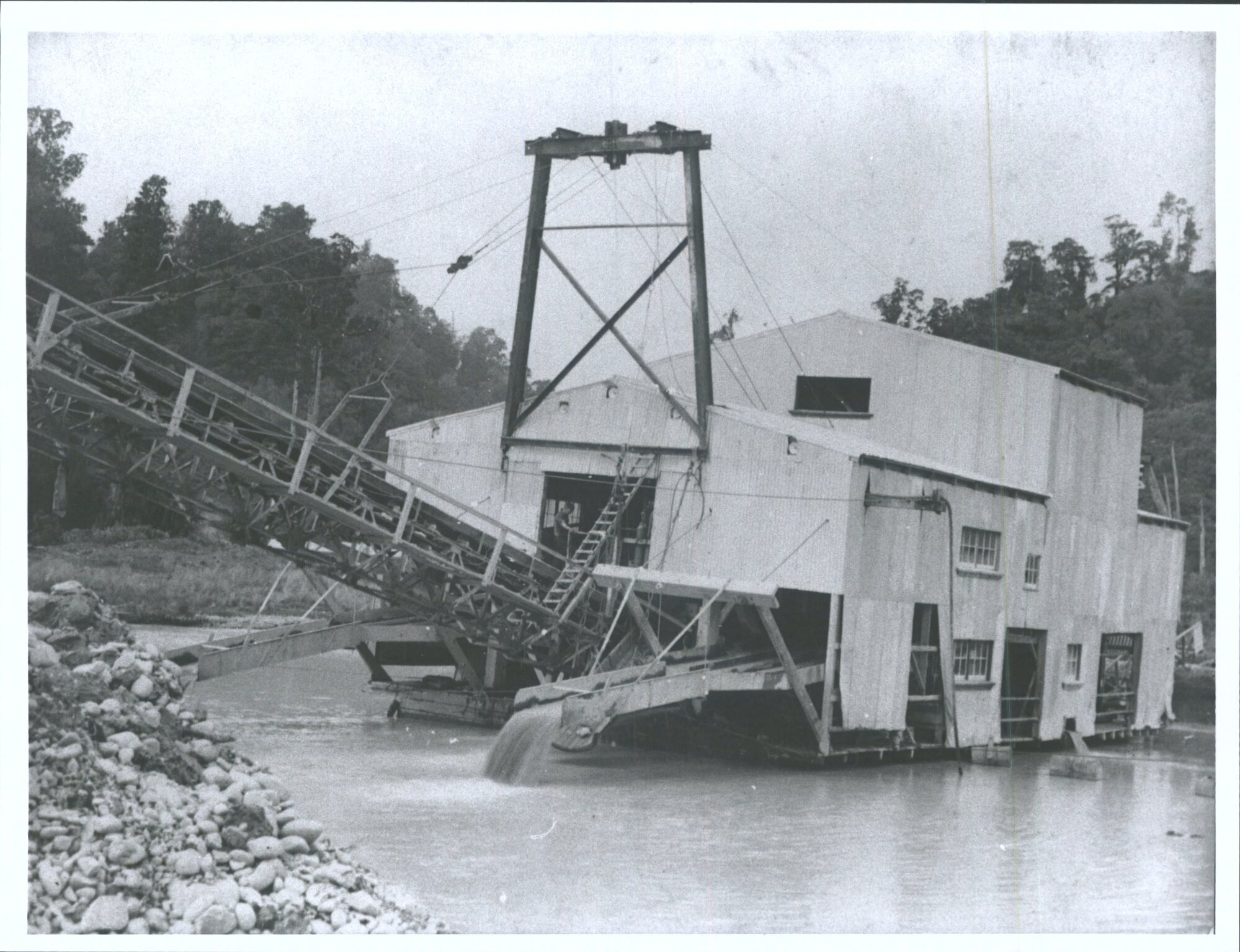 Dredge in operation