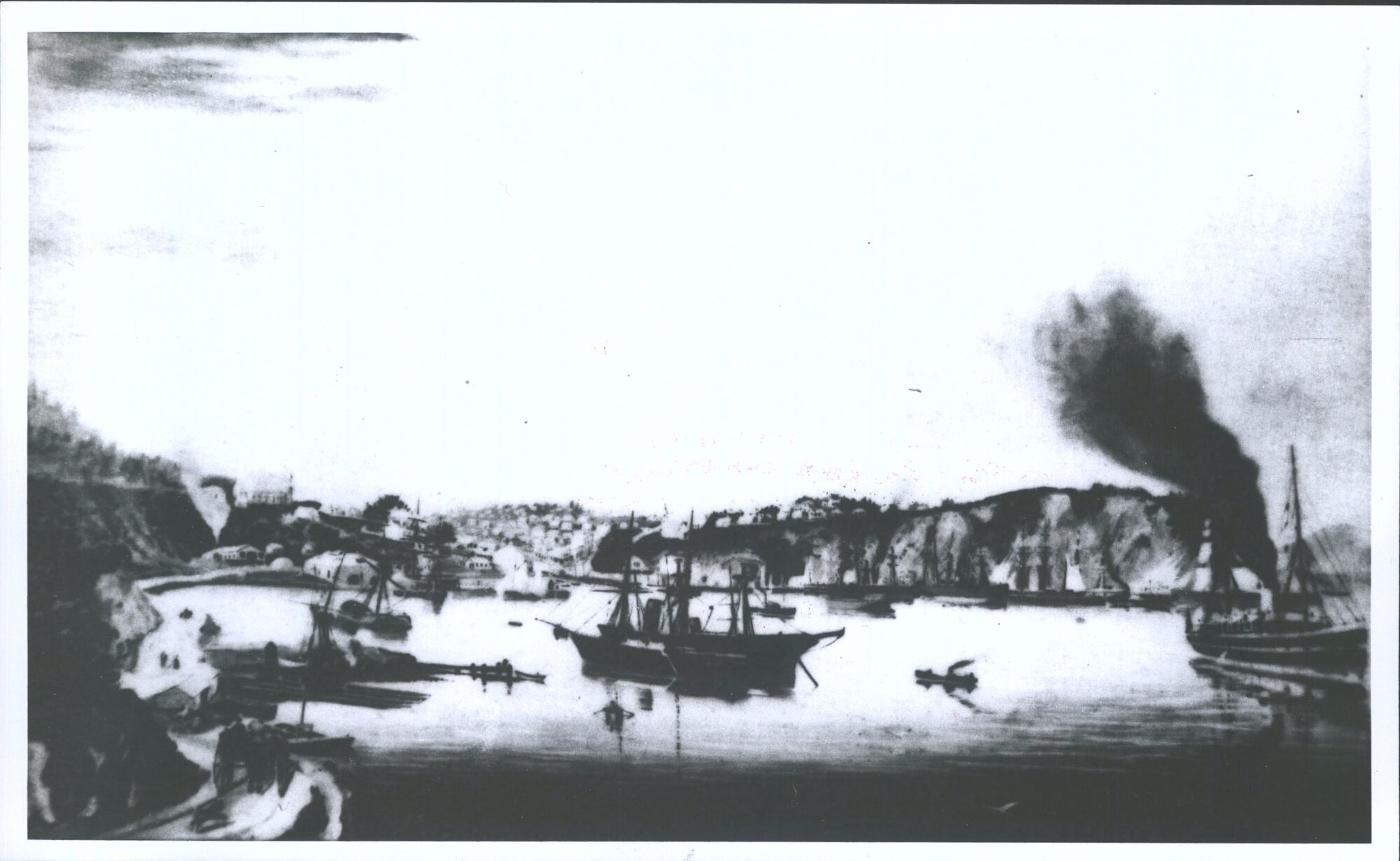 S.S. Taranaki. Leaving floating dock Port Chalmers May 1870.