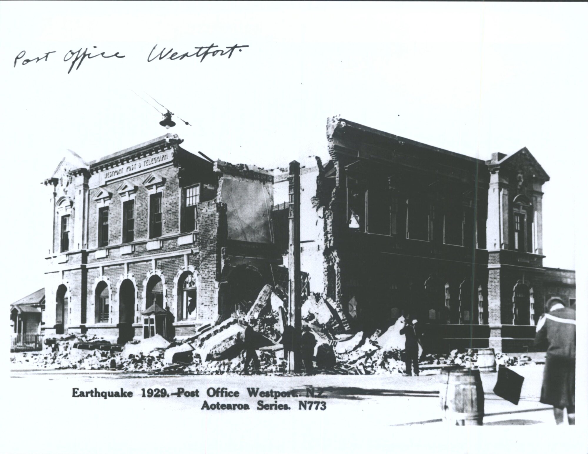 Earthquake 1929: Post Office, Westport, N.Z.