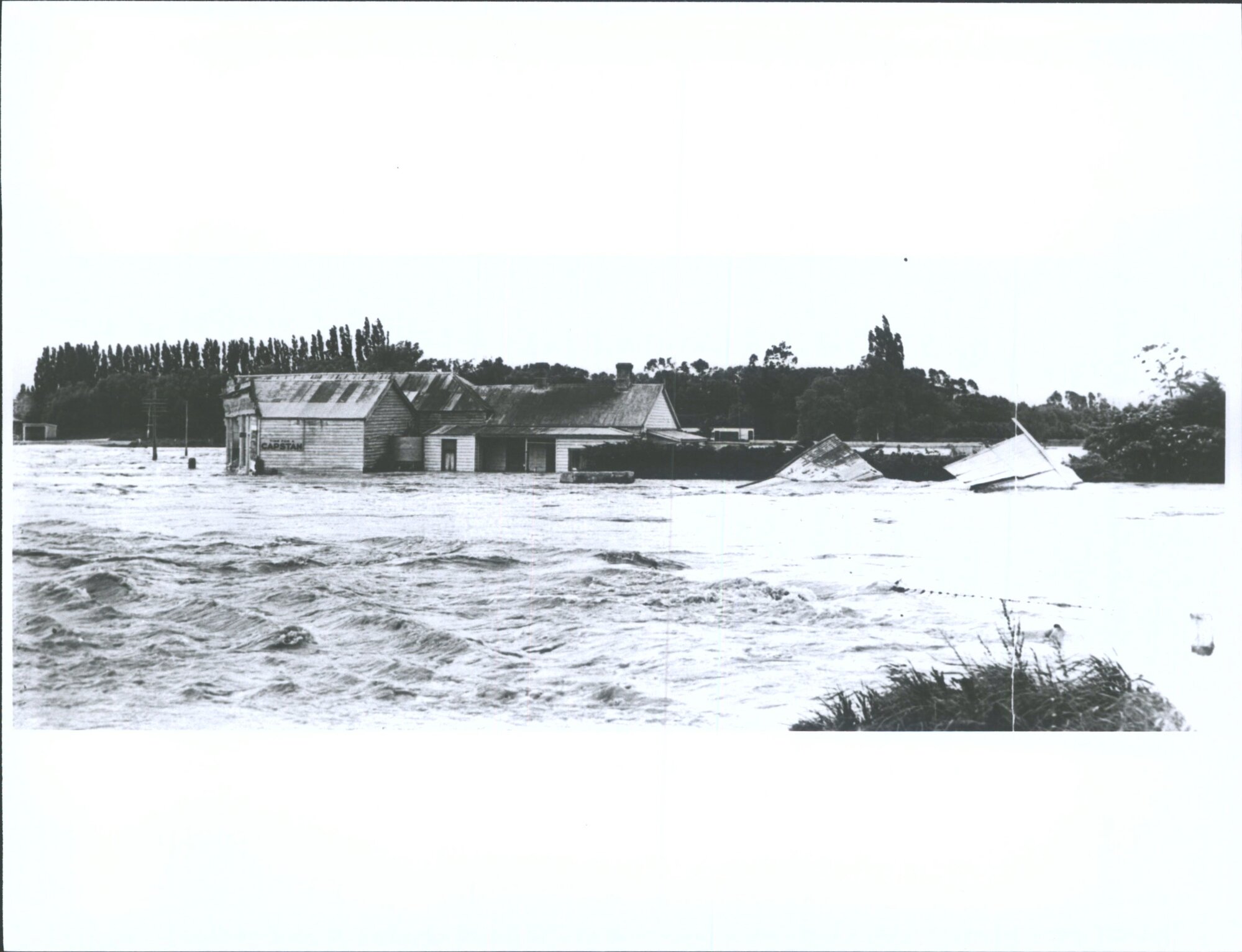 Stirling Store cut off by turbulent waters