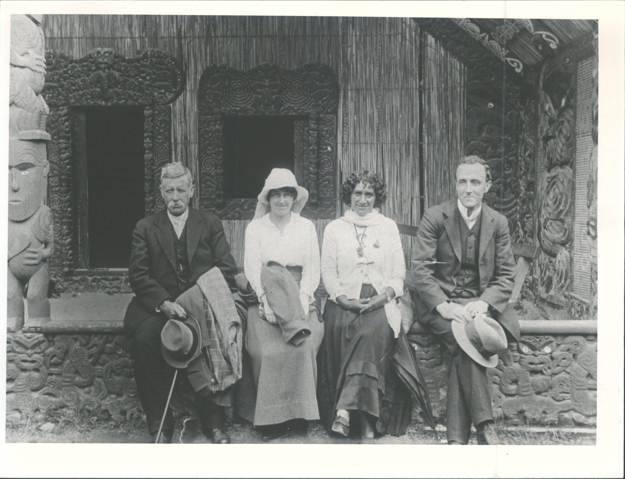 Sitting outside a marae
