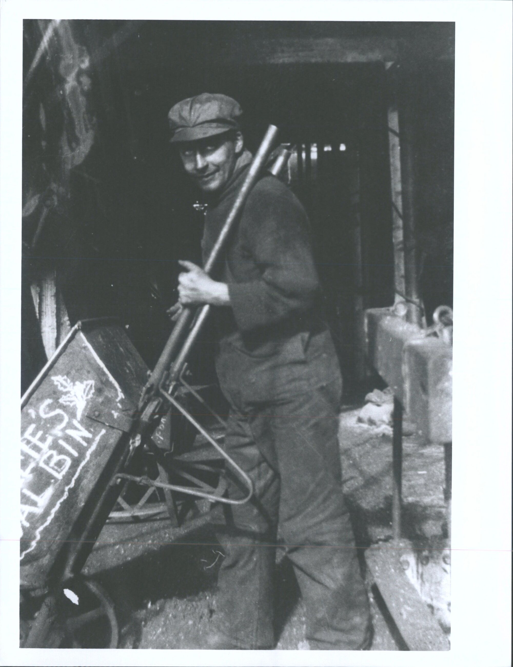 Whaler with wheelbarrow