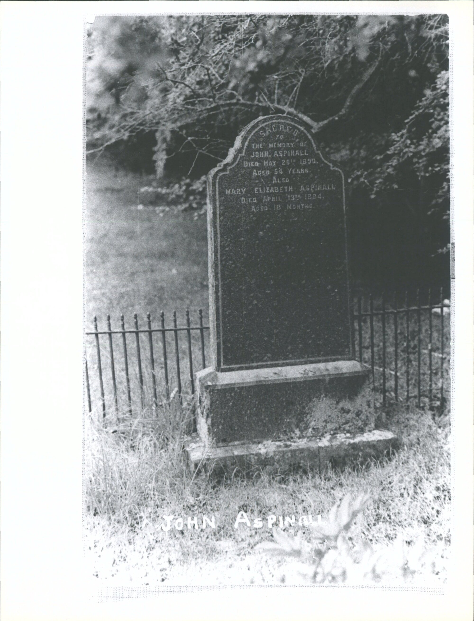 ASPINALL, JOHN &amp; MARY ELIZABETH