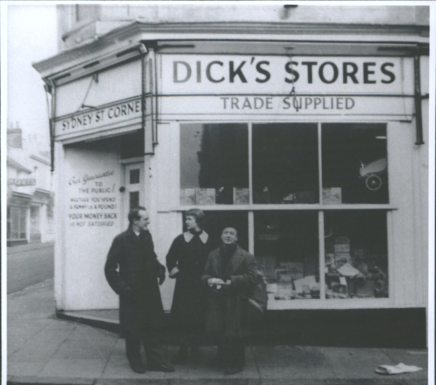 Desmond, Biddy and K.K. At Brighton outside Dicks stores