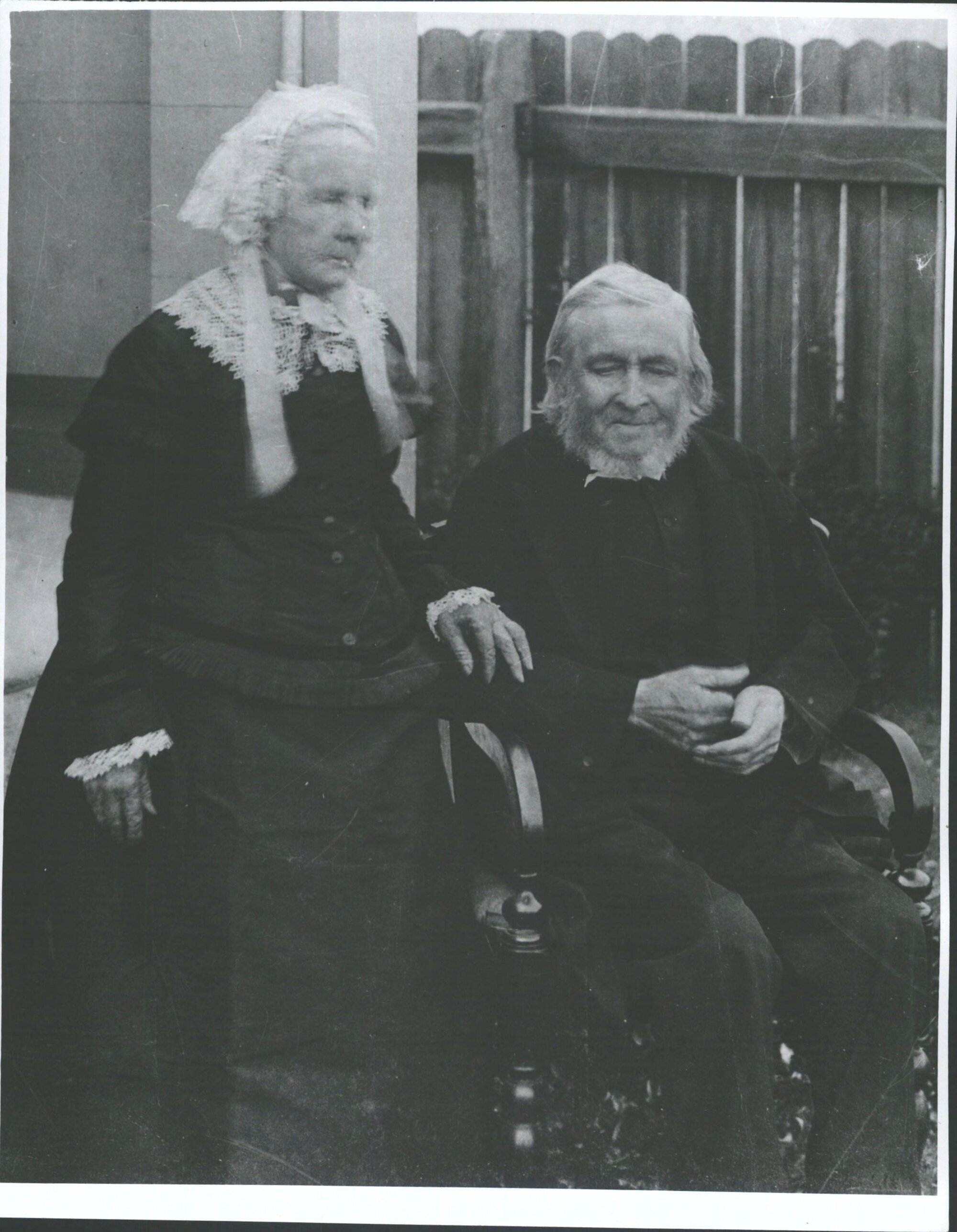 James Watkin in his old age and Mrs Watkin (Hannah Entwhistle)