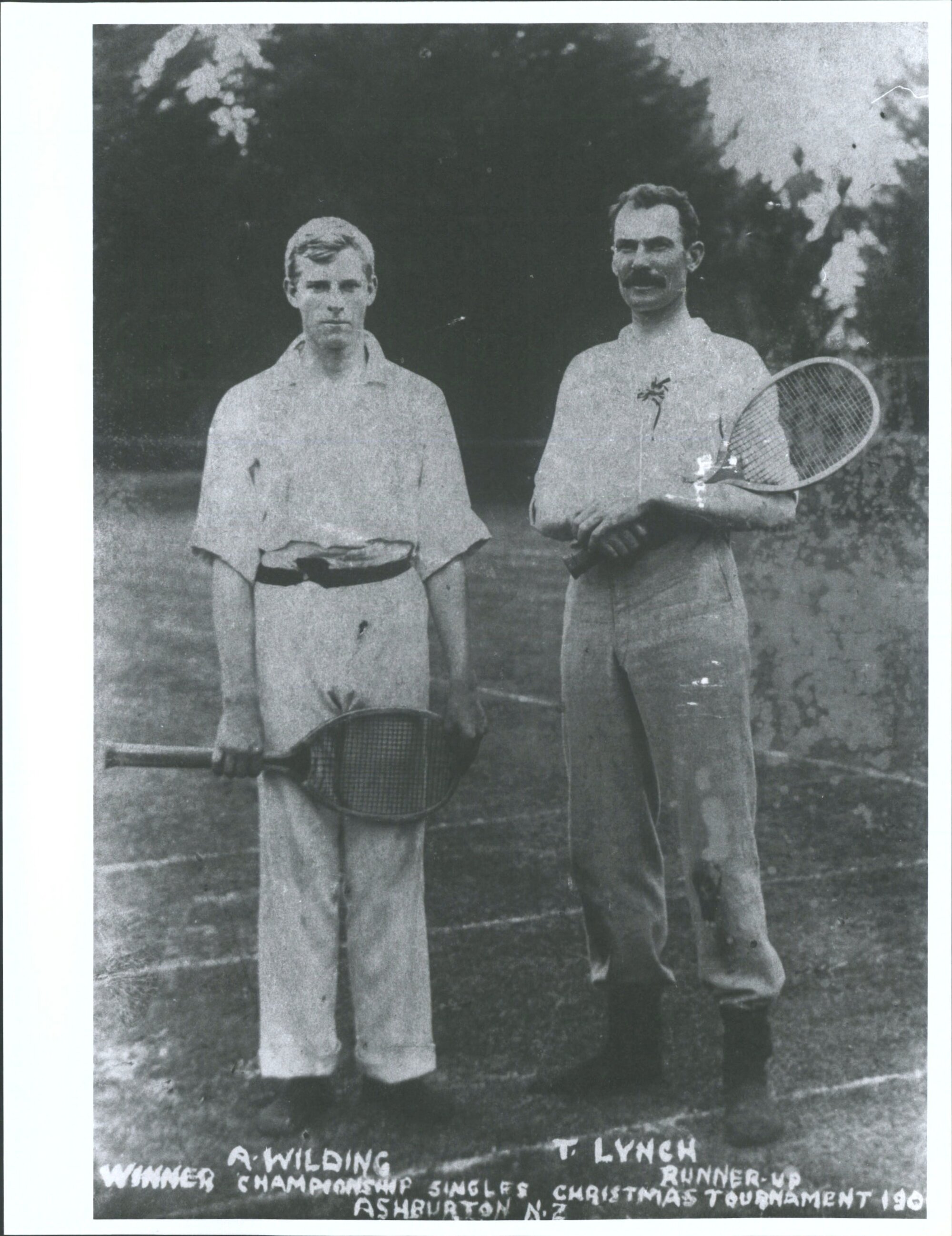 Winner Championship singles Christmas Tournament 1901 Ashburton