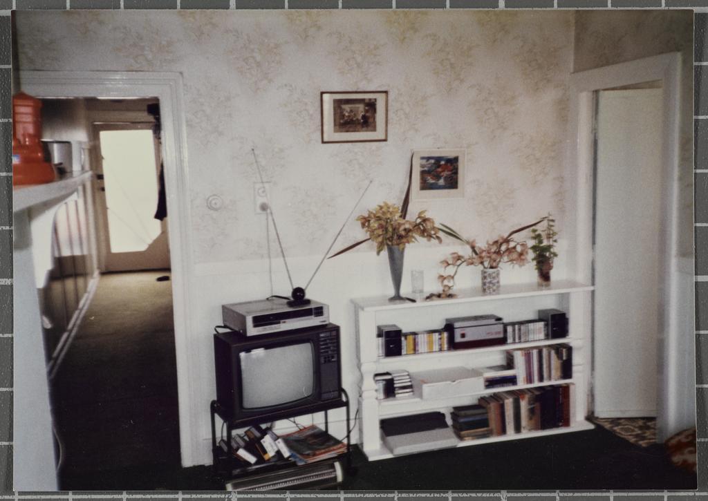 Television and bookcase at Robert Lord's house